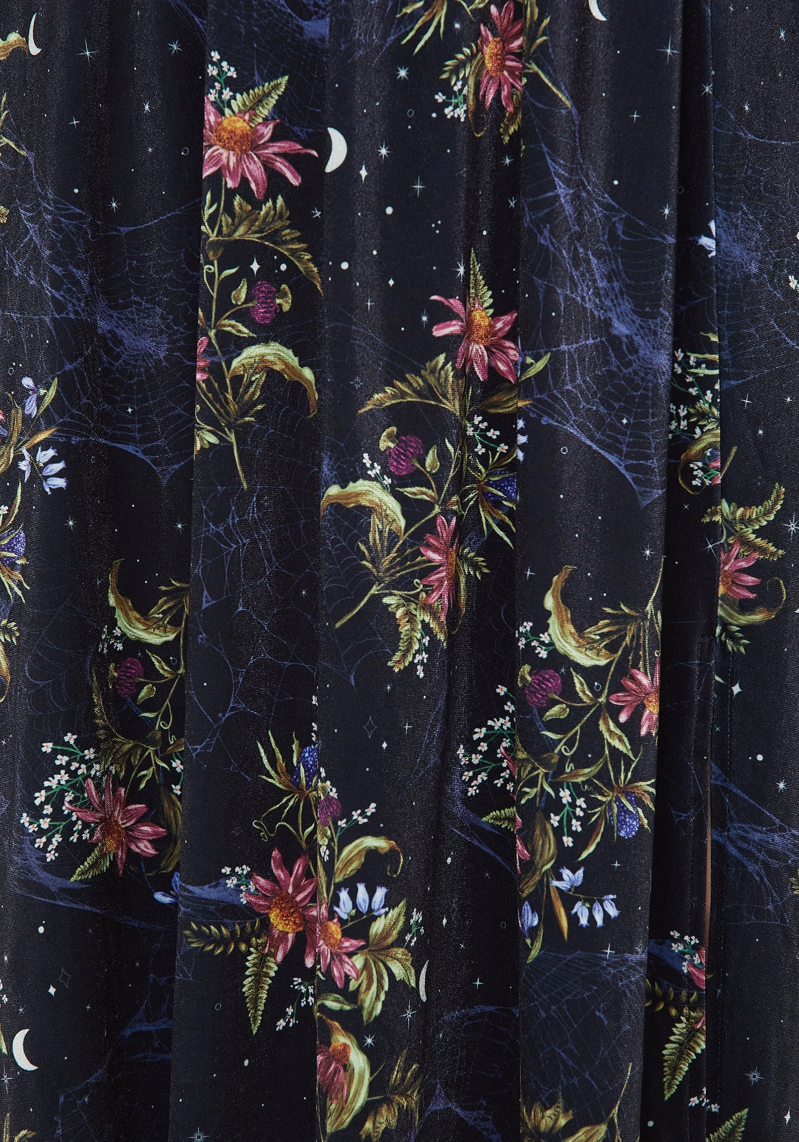 Cleome Floral Spiderweb Velour Midi Skirt Fashion Detail Minimalist Layering