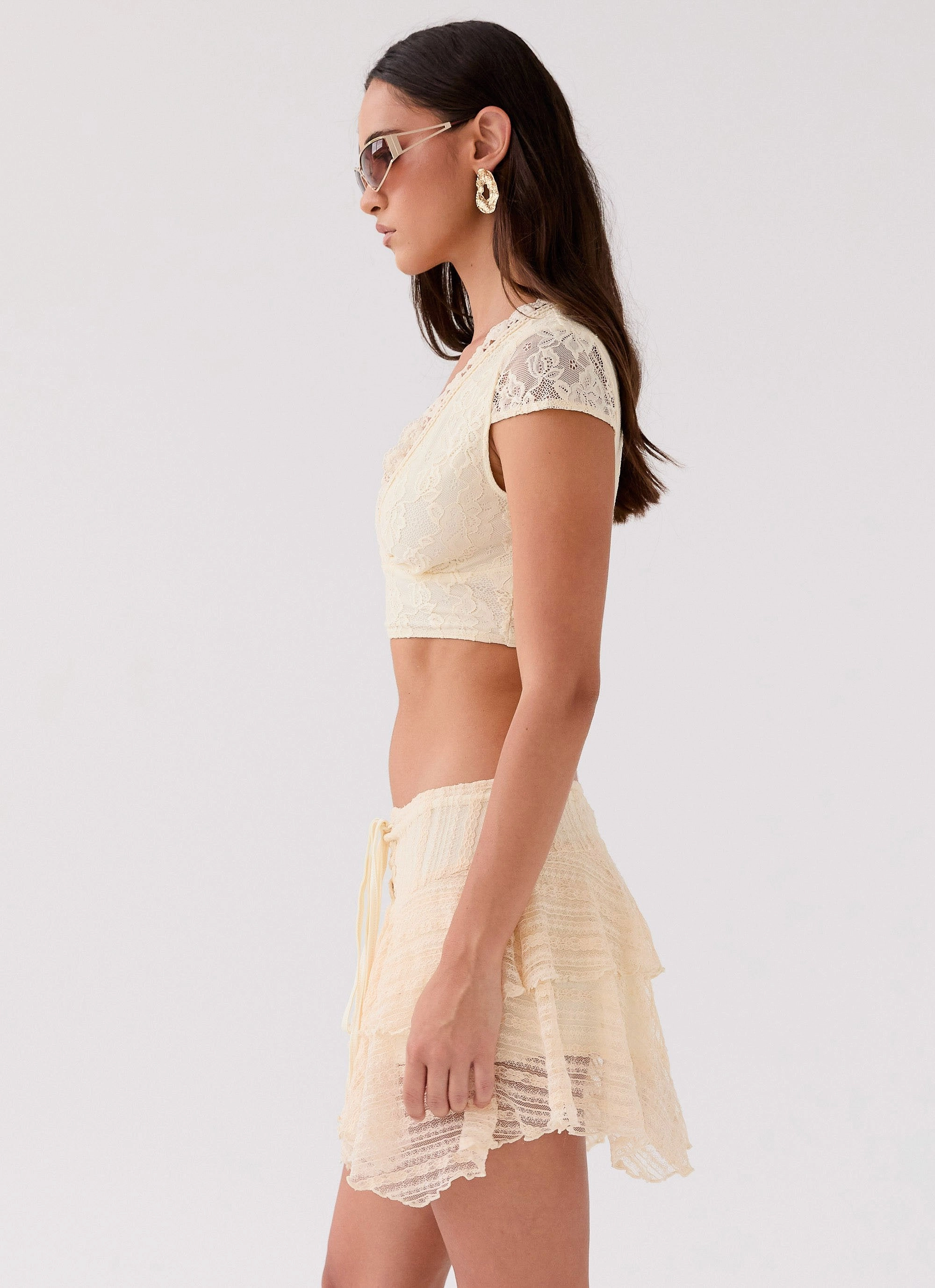 Coconut Cove Mini Skirt - Ivory Cozy Vibes City Style