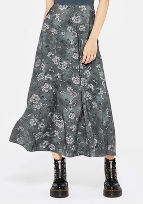 Meadow Floral Serpent Print Midaxi Skirt Business Meeting Simple Comfort