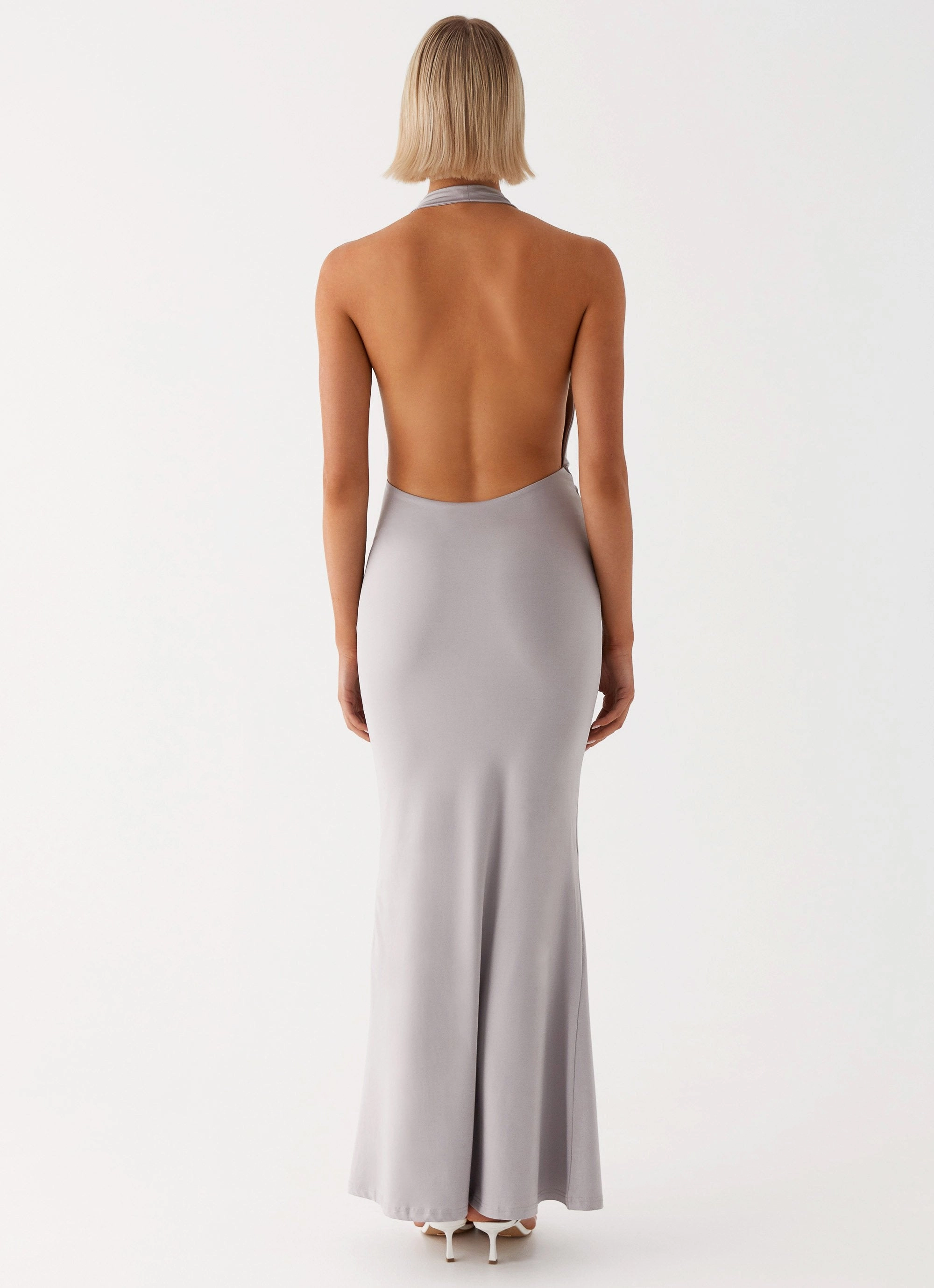 Neutral Feel Piped-Edge Carmella Maxi Dress - Grey