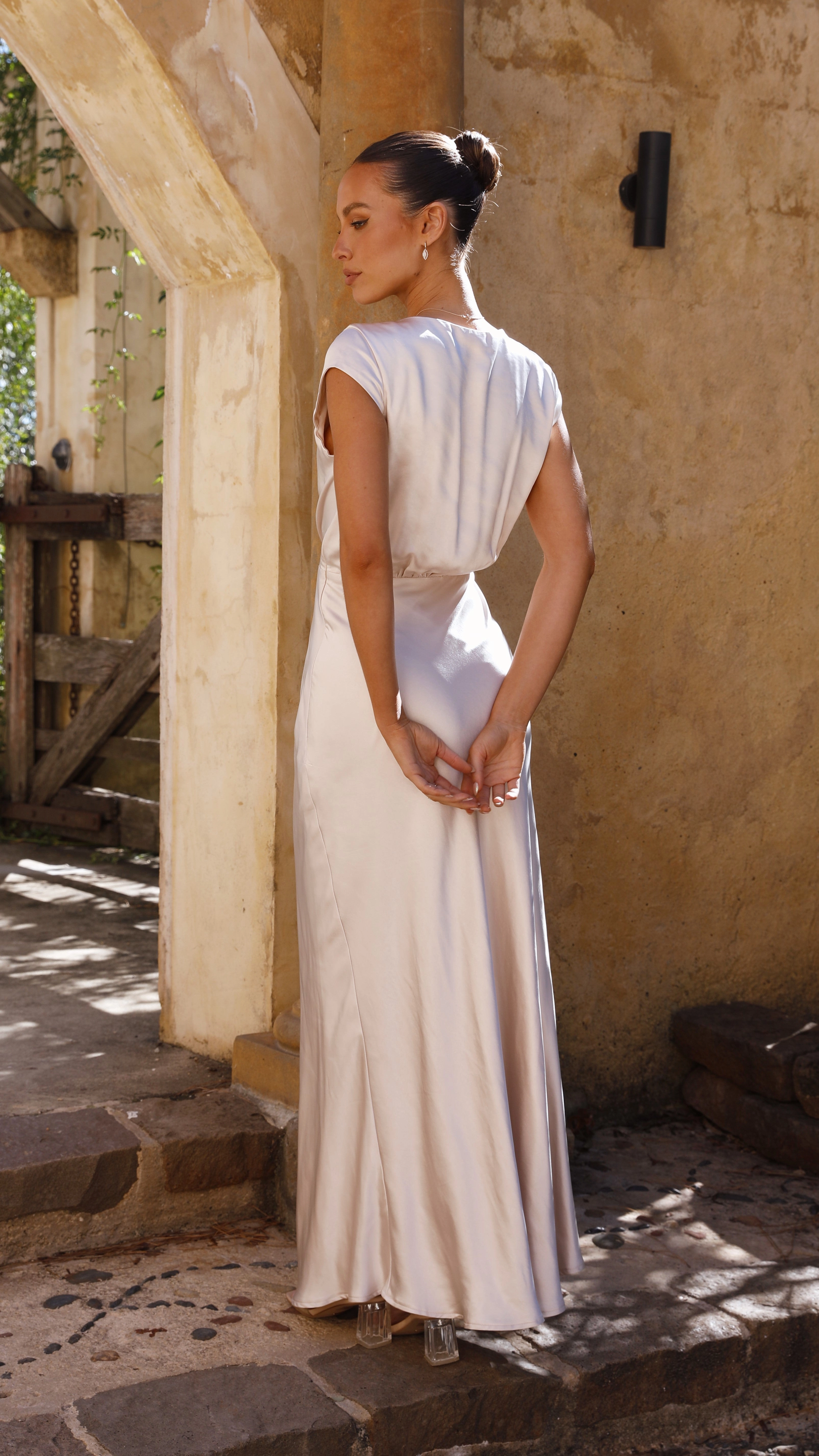 Mood Glow Breath Ease Selma Maxi Dress - Champagne