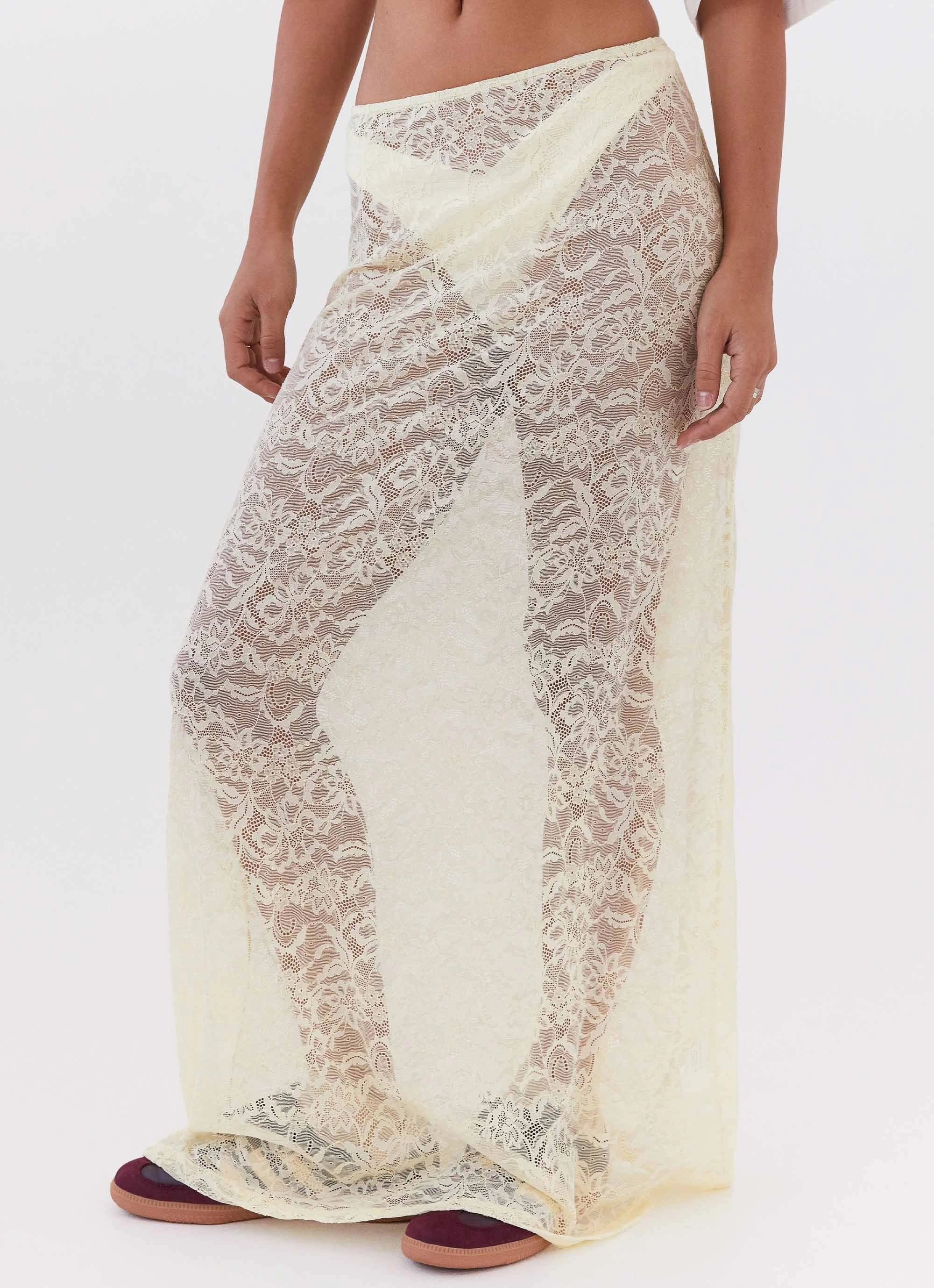 Gentle Comfort Daily Favorite Atoir Lace Maxi Skirt - Yellow