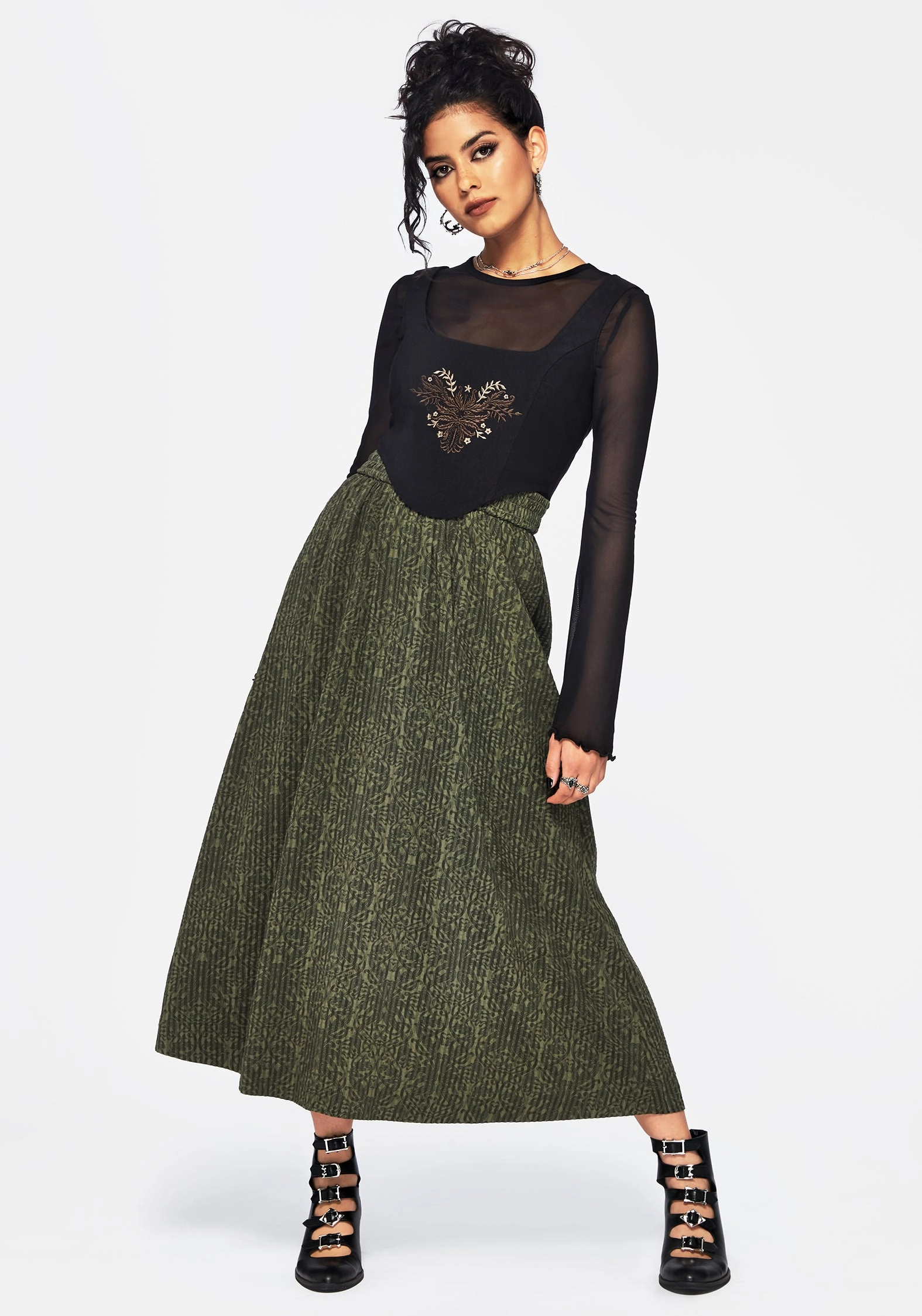 All Season Francesca Dragon Printed Midaxi Skirt