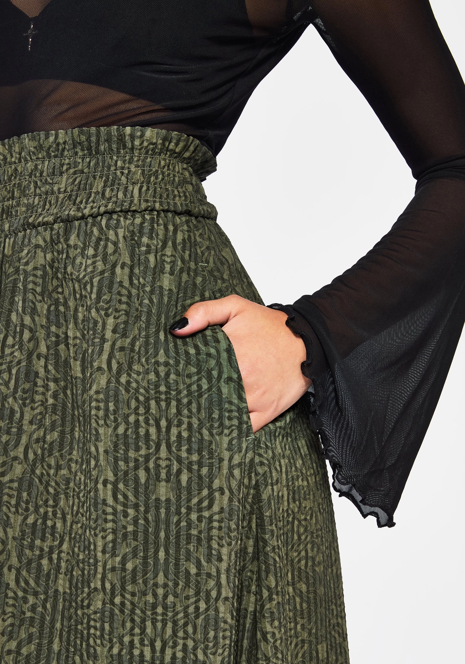 Light Motion Gentle Vibe Francesca Dragon Printed Midaxi Skirt