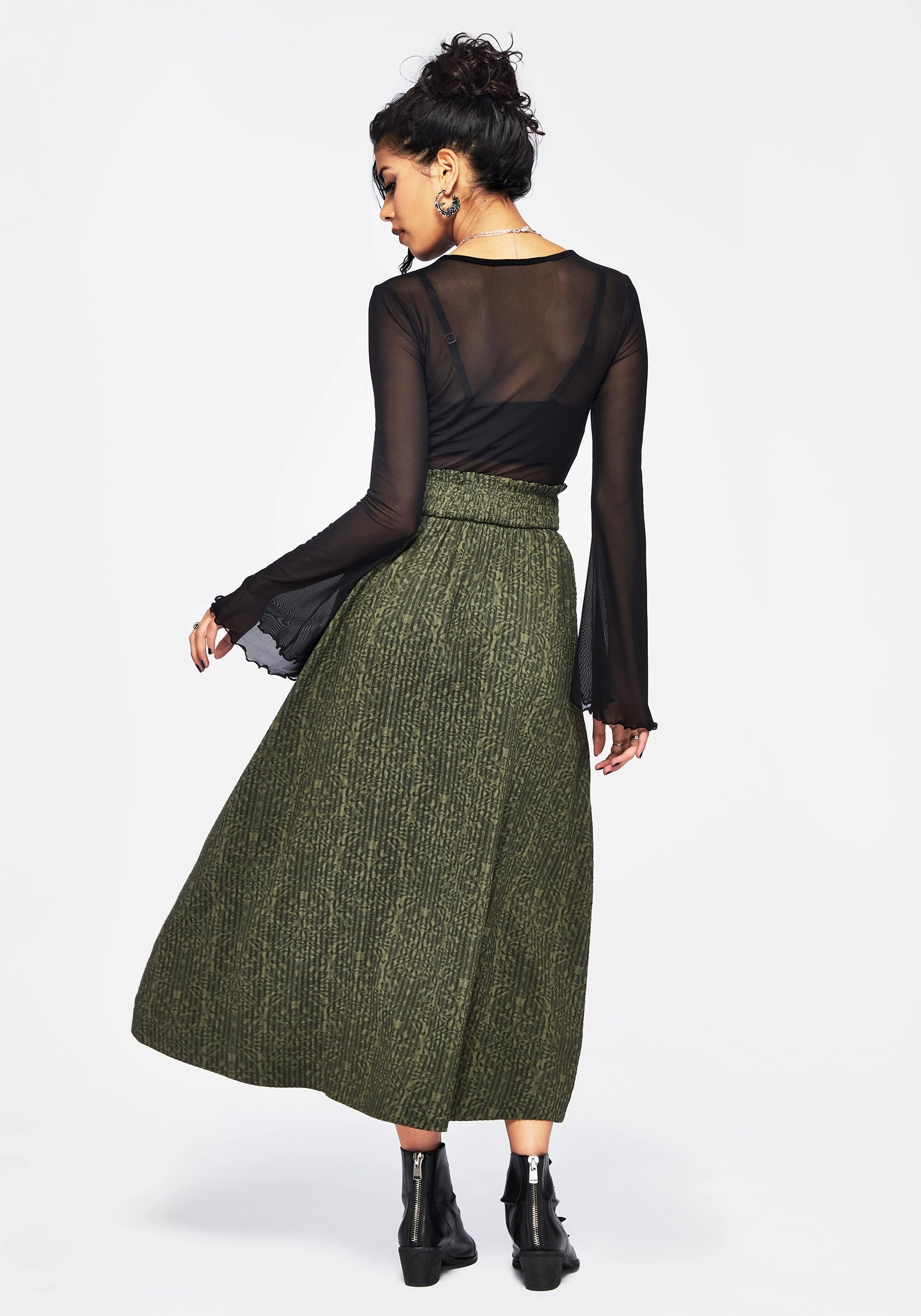 Francesca Dragon Printed Midaxi Skirt Print Mix