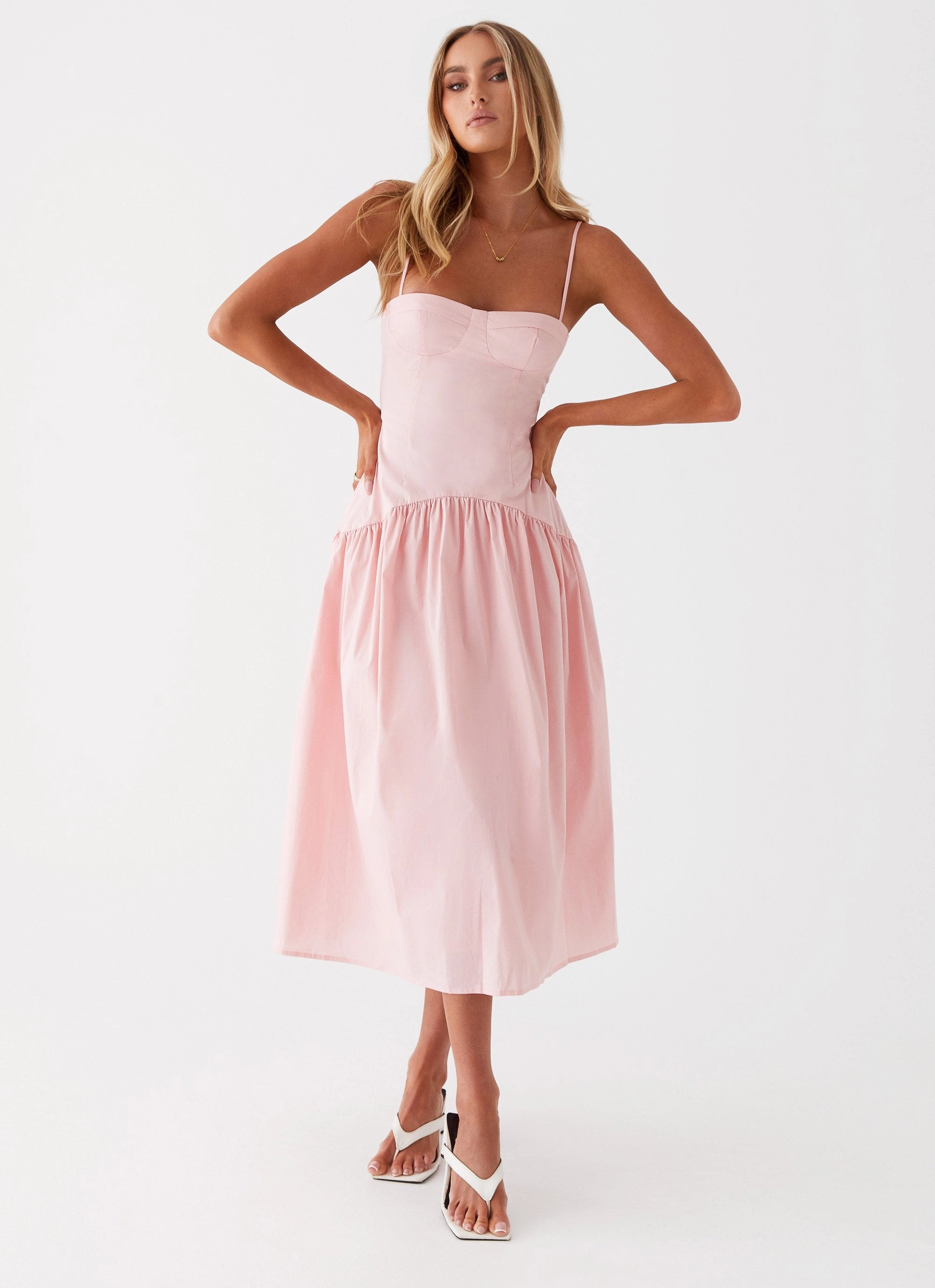 Yvette Corset Midi Dress - Pink Classic-style Clean Outfit