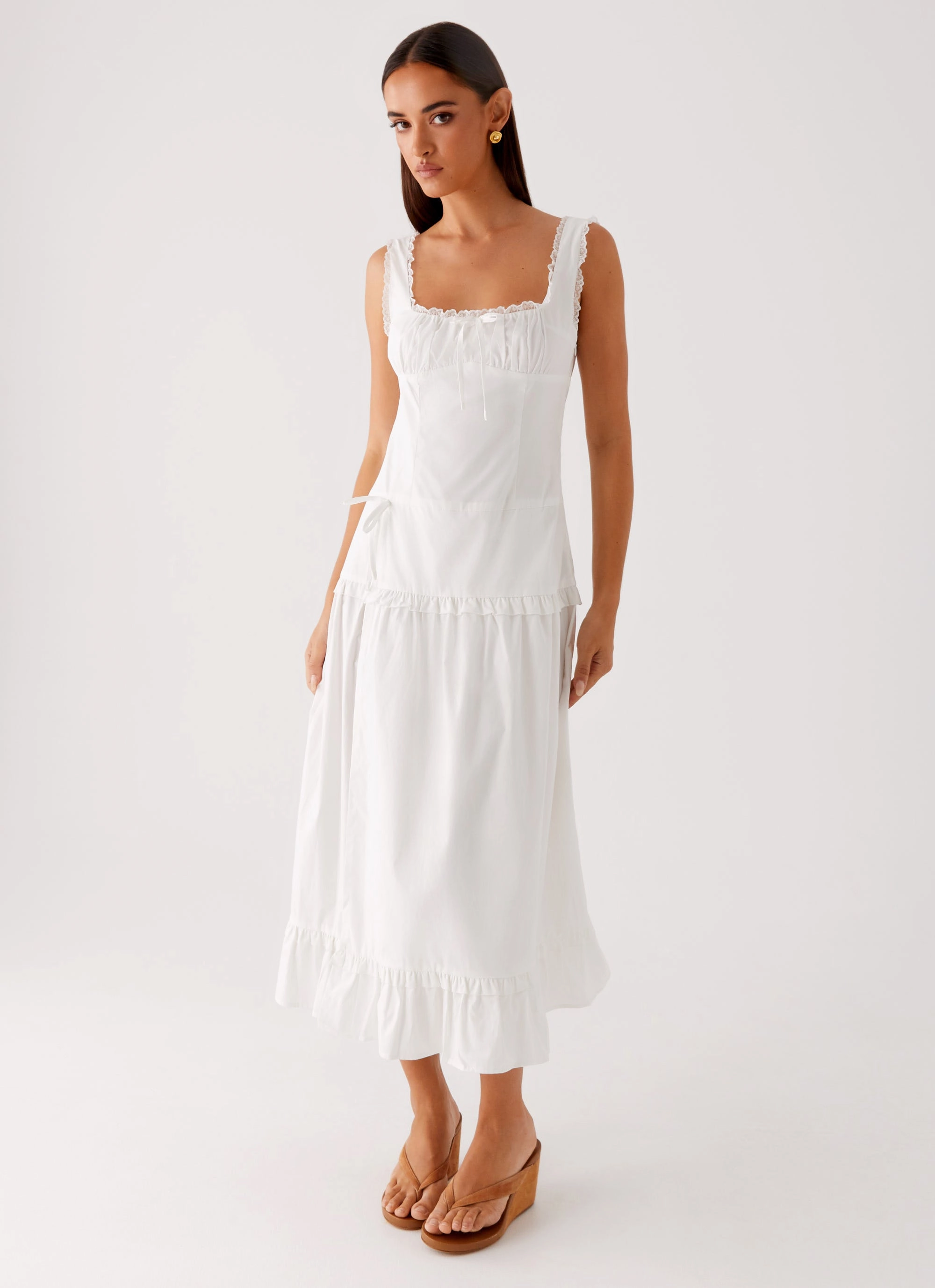 Quinn Midi Dress - White Casual Core