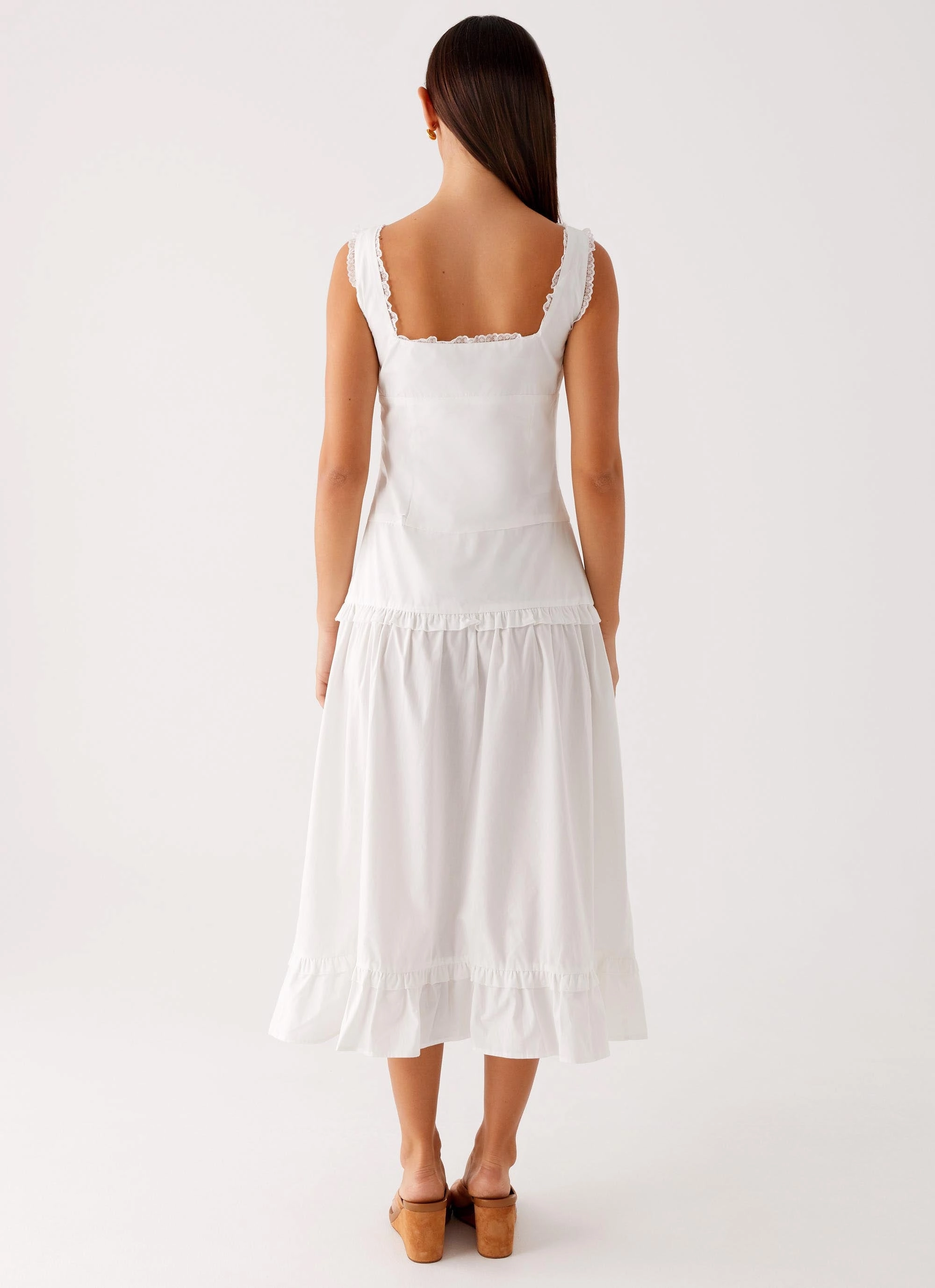 Quinn Midi Dress - White Smart Vibe