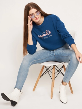 Madame Typographic Royal Blue Sweatshirt product gym readiness