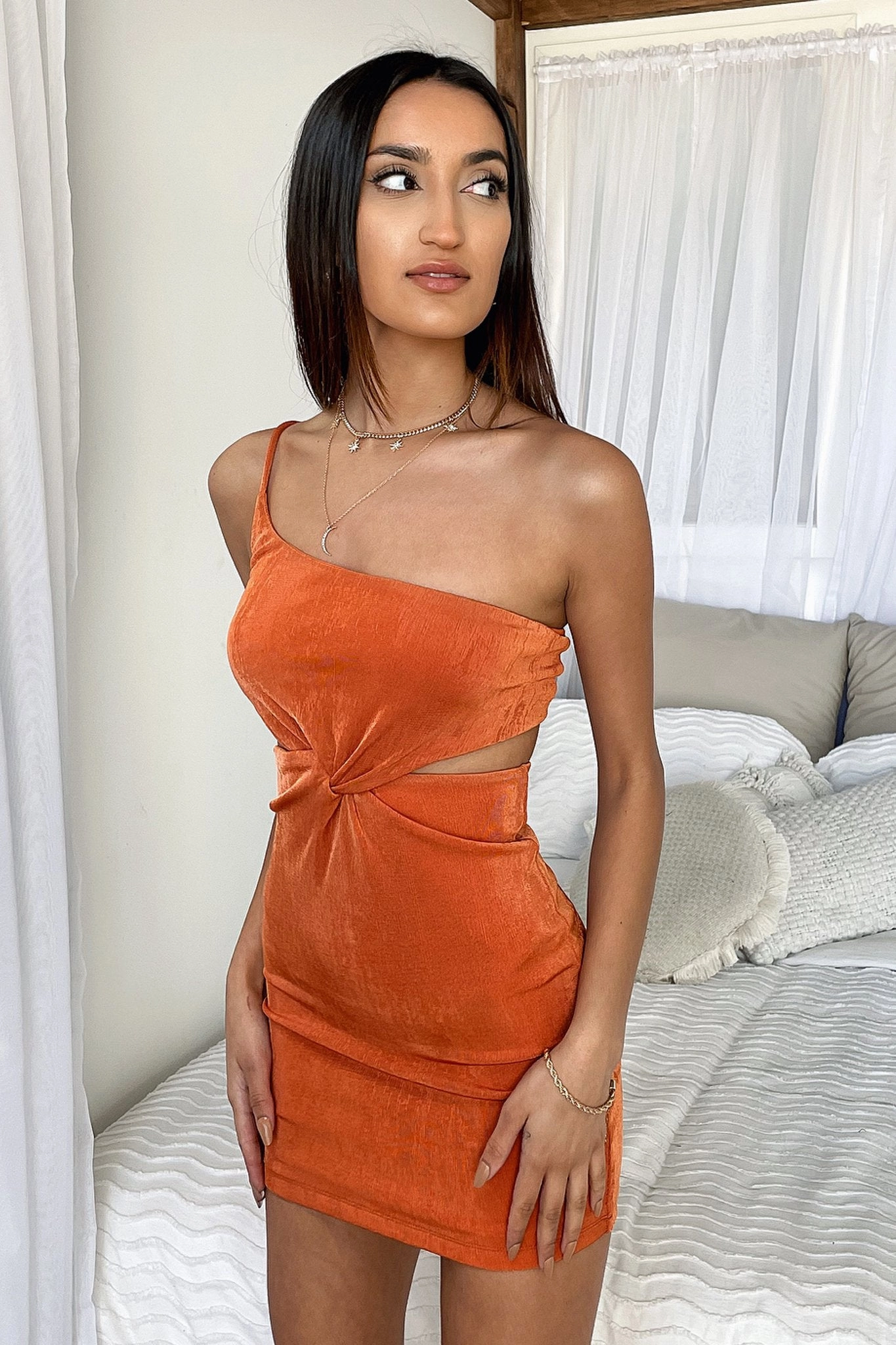 Relaxed Line Mario Dress - Orange