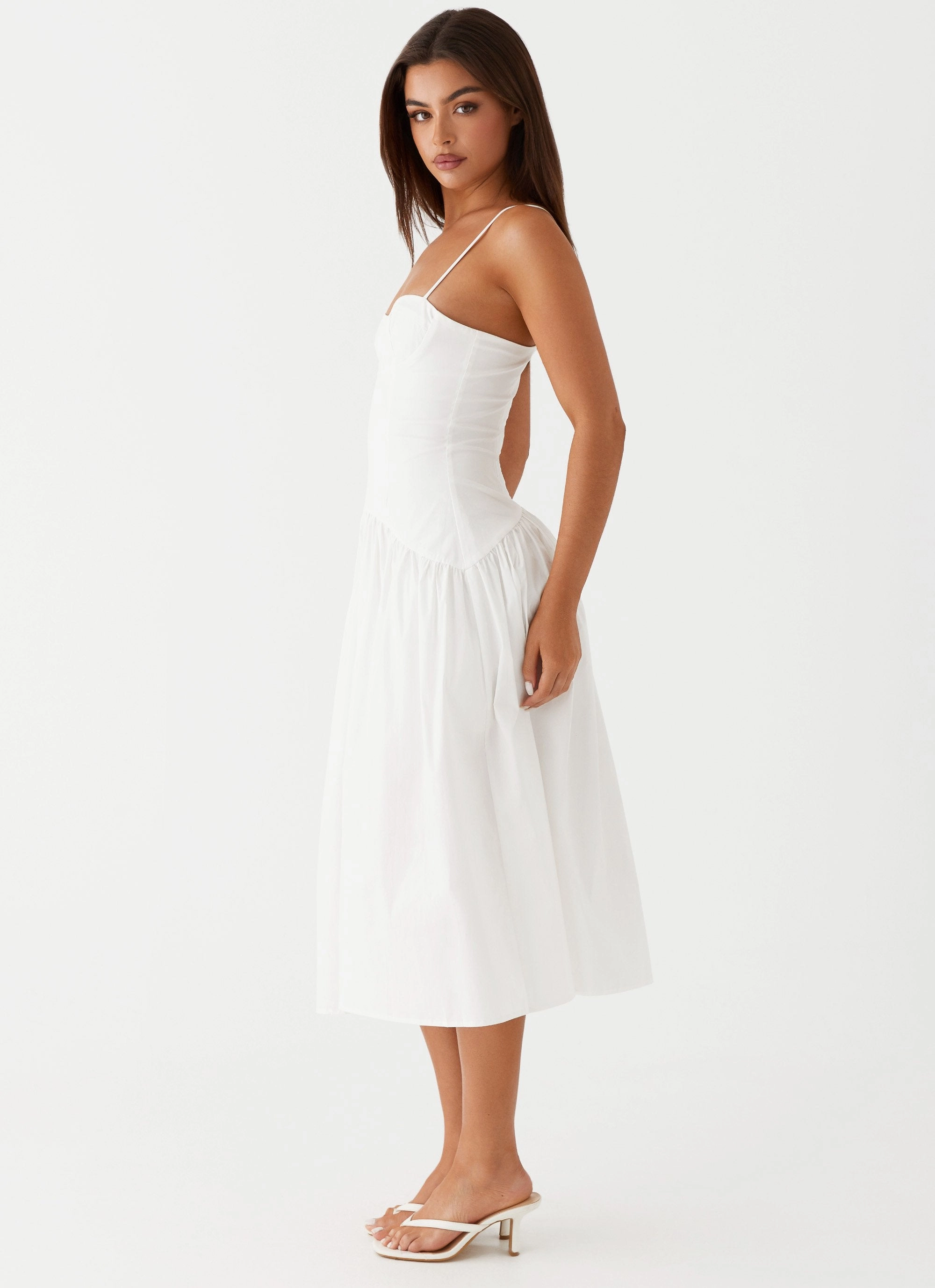 Yvette Corset Midi Dress - White Editor??s-Pick Runway-Ready