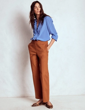 No Tag Commuter Fit Smart 7/8 Trousers-Russet