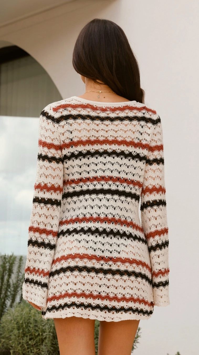 Chic Tailoring Bron Mini Dress - Natural Stripe