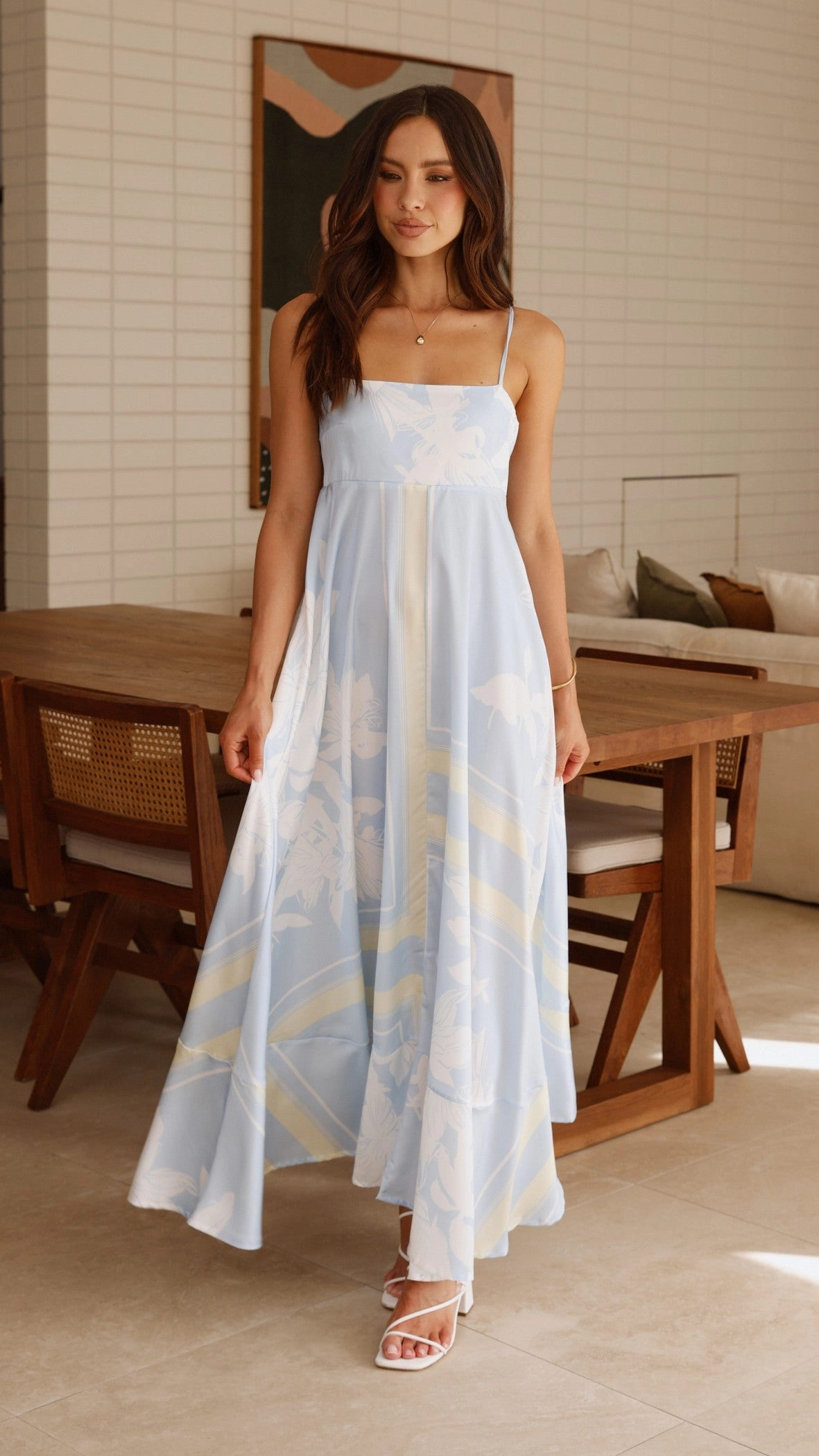 LowProfileZipper Vibrant patterned dress Kaethe Maxi Dress - Blue/Yellow