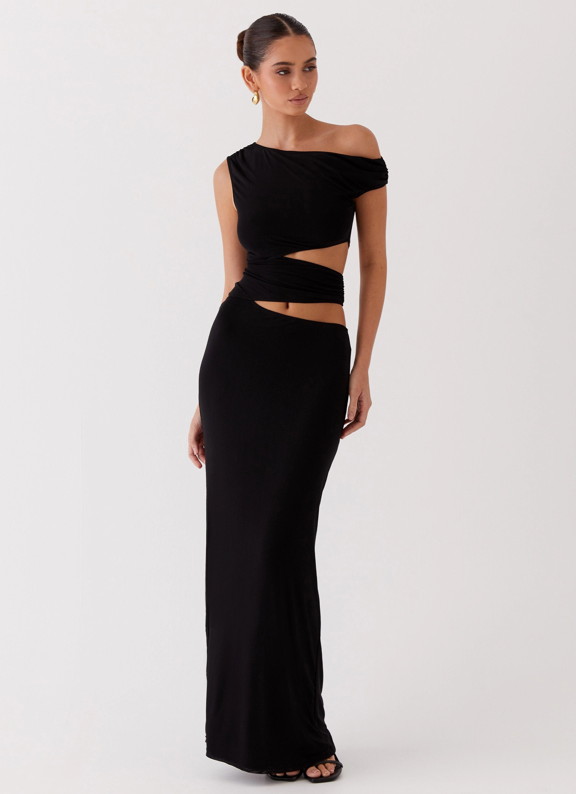 Margot One Shoulder Maxi Dress - Black Formal Choice Effortless Layering