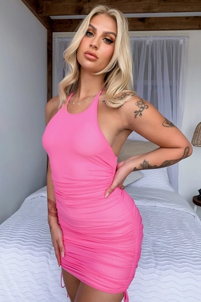 Ruffle-Detail Mariam Dress - Pink