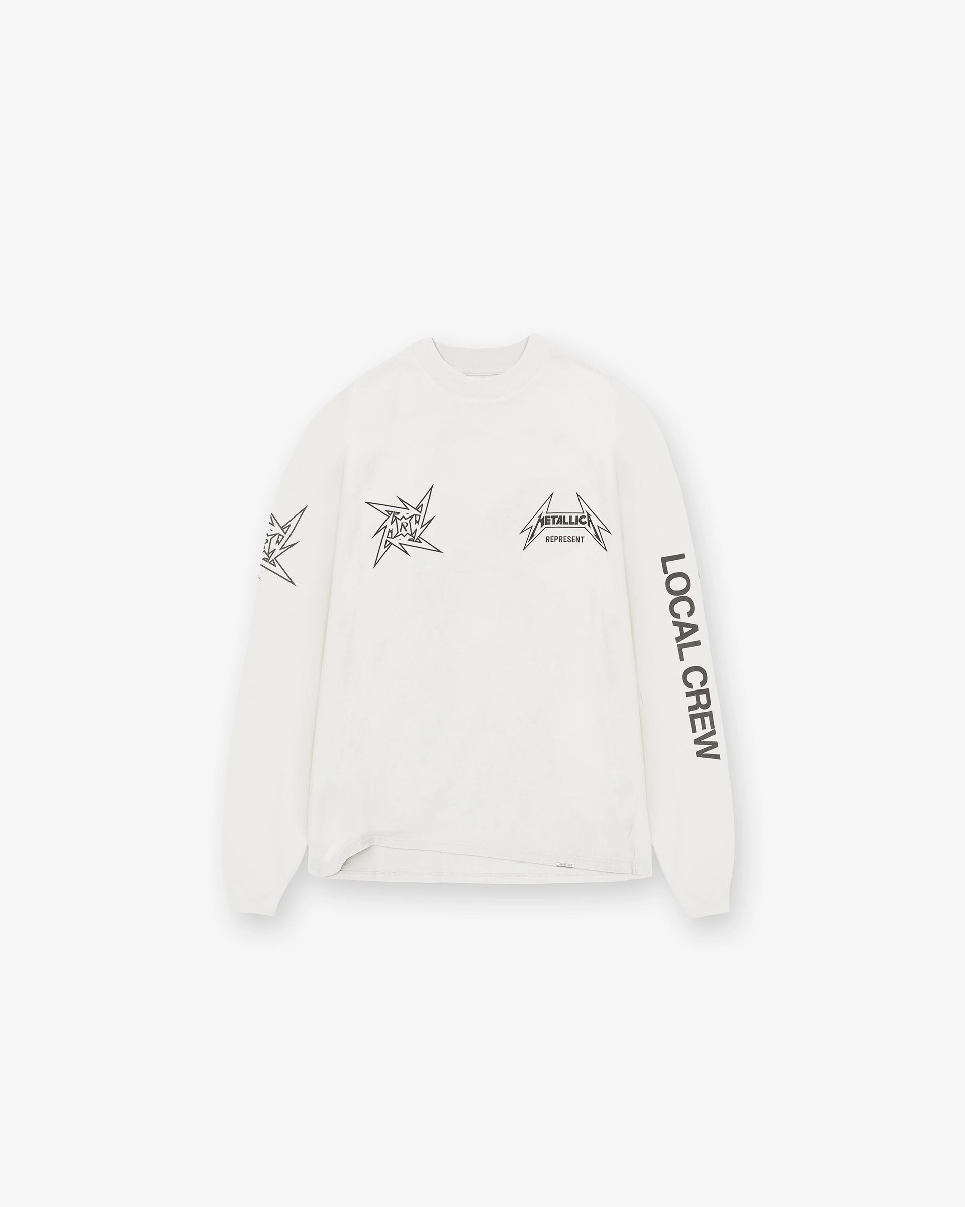 Represent X Metallica Local Crew Long Sleeve T-Shirt - Flat White Fashion-Forward