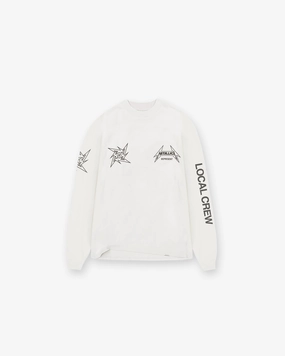 Represent X Metallica Local Crew Long Sleeve T-Shirt - Flat White Fashion-Forward