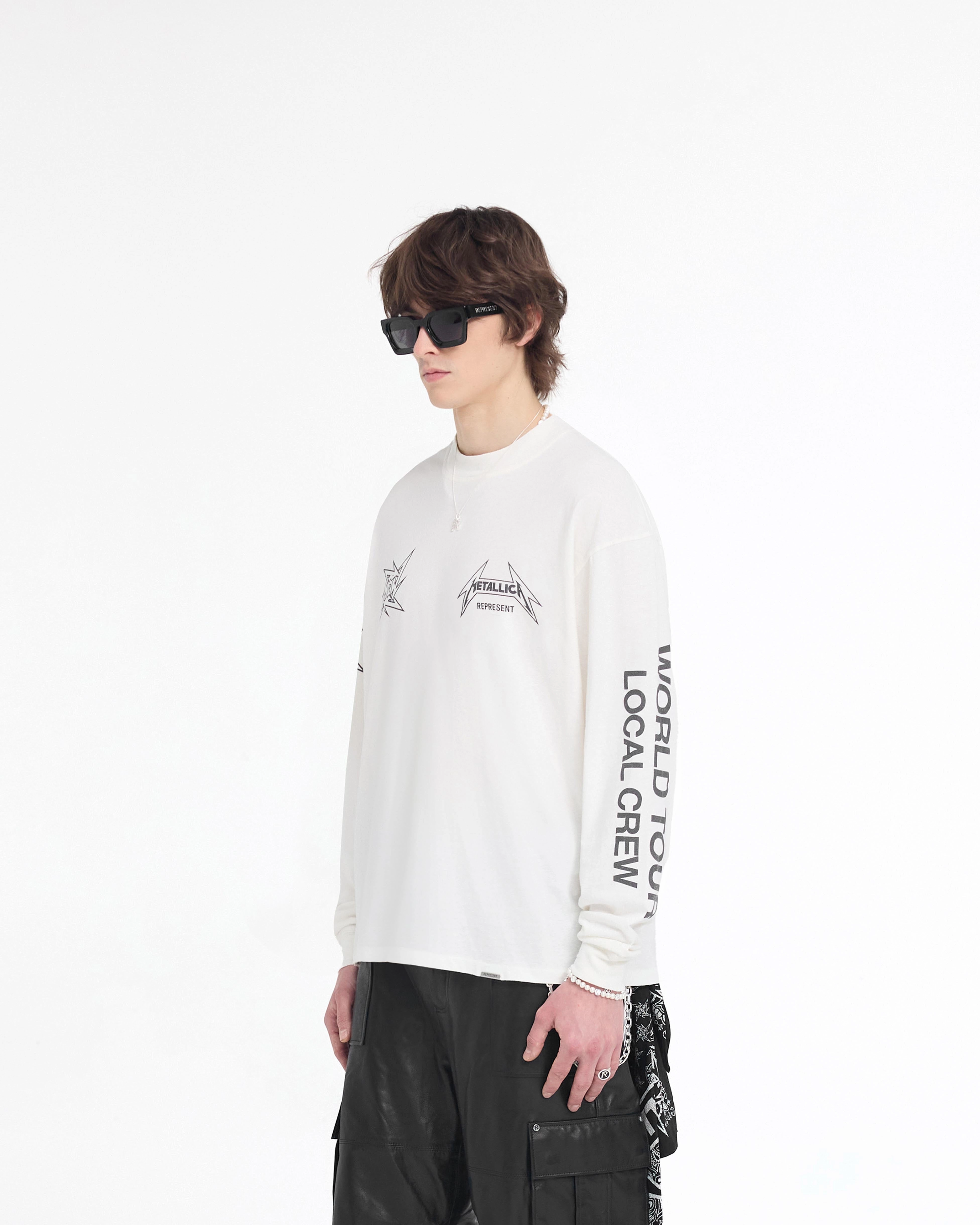 Chic And Comfortable Represent X Metallica Local Crew Long Sleeve T-Shirt - Flat White