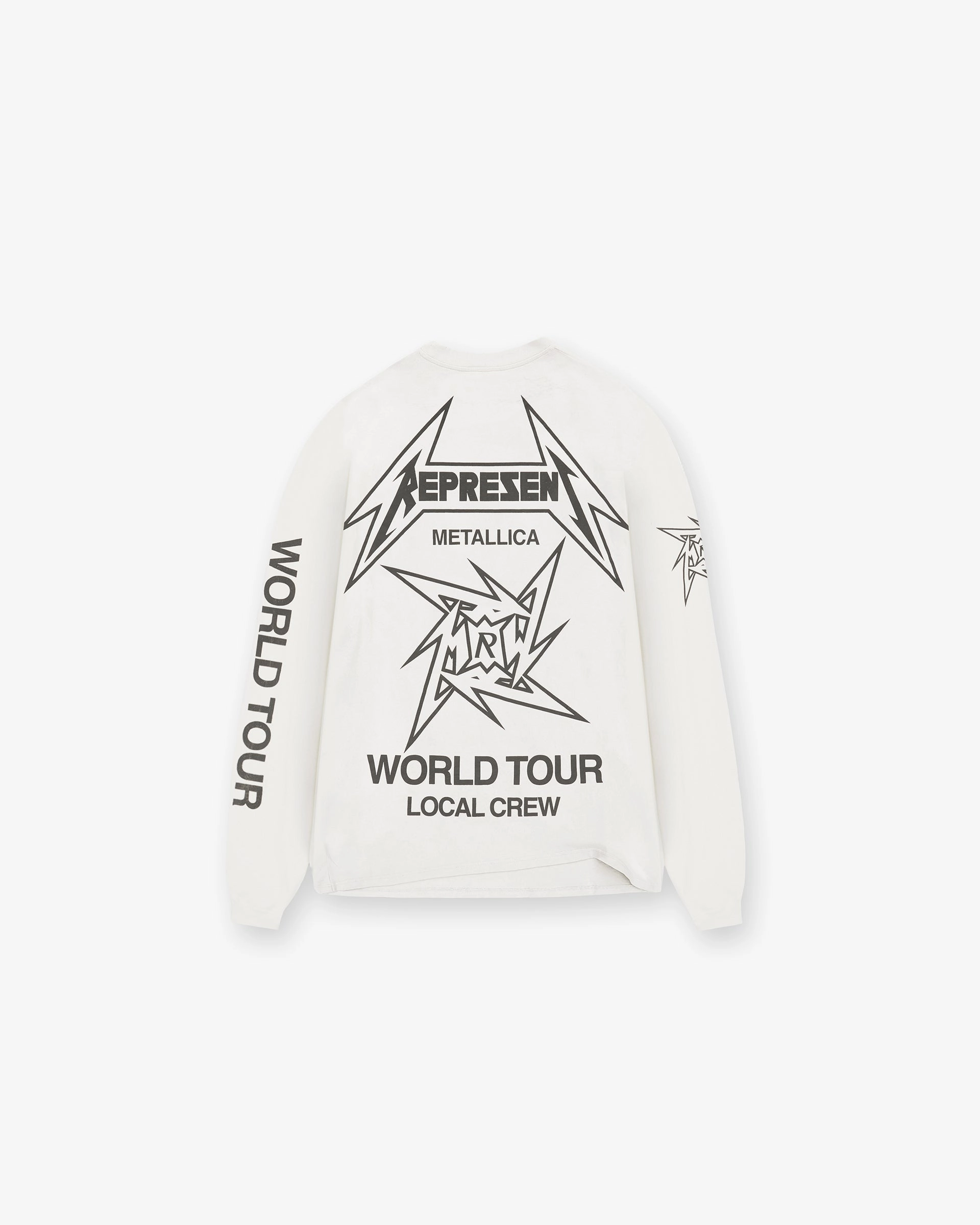 Represent X Metallica Local Crew Long Sleeve T-Shirt - Flat White spandex blend Outdoor Style Trend