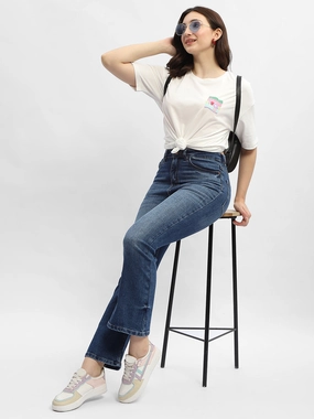 Madame Typography White Cotton T-Shirt Anti Bacterial Treatment