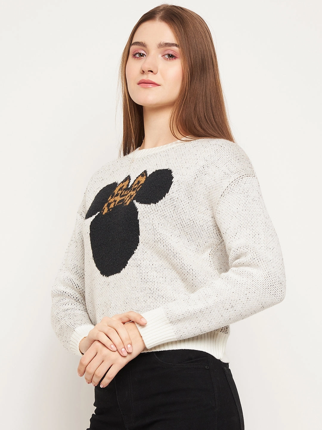 Cozy Basics Madame Women Solid Off White Sweater