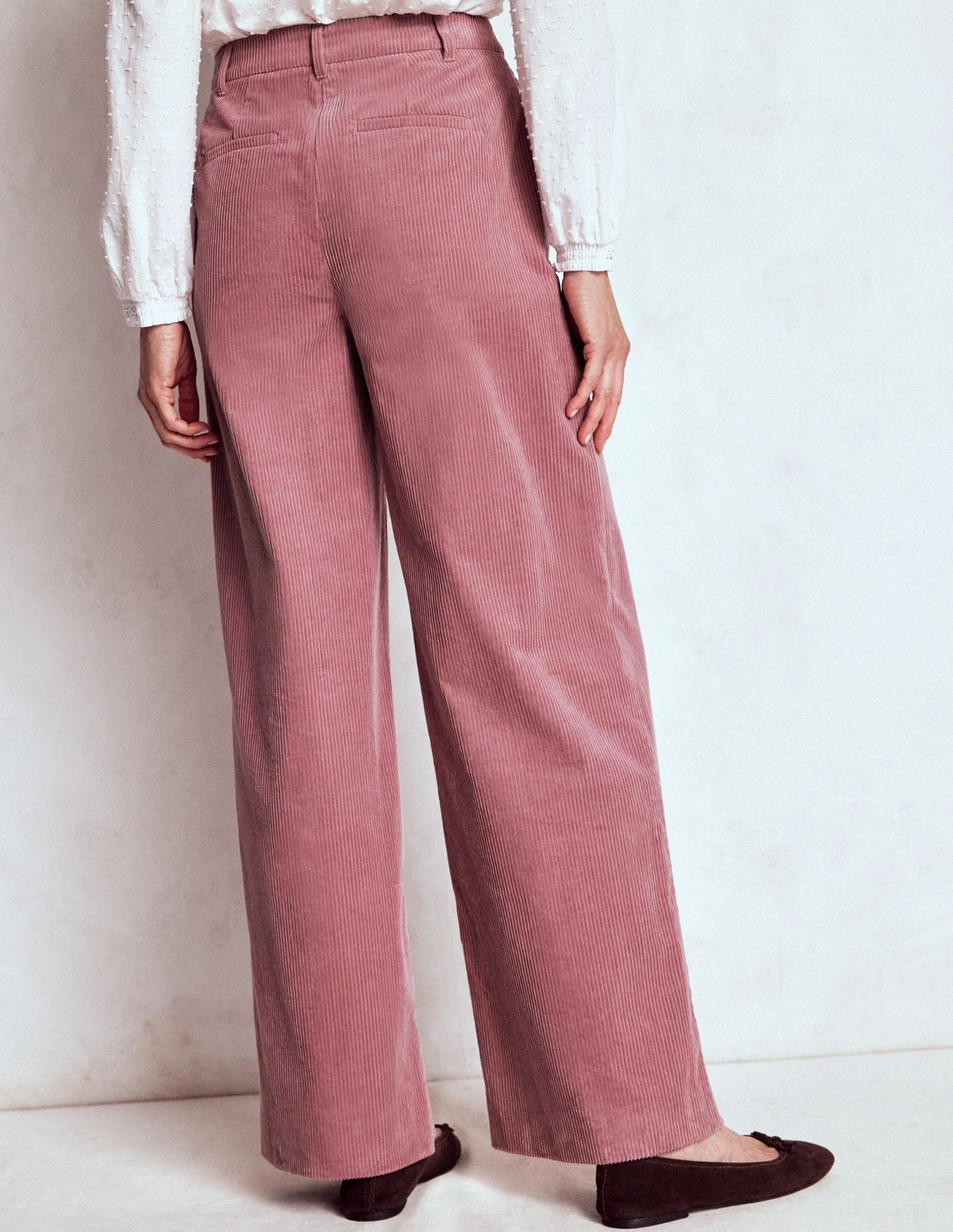 Belgravia Cord Trousers-Blushing Rose Trendy Look Anti Odor Treatment