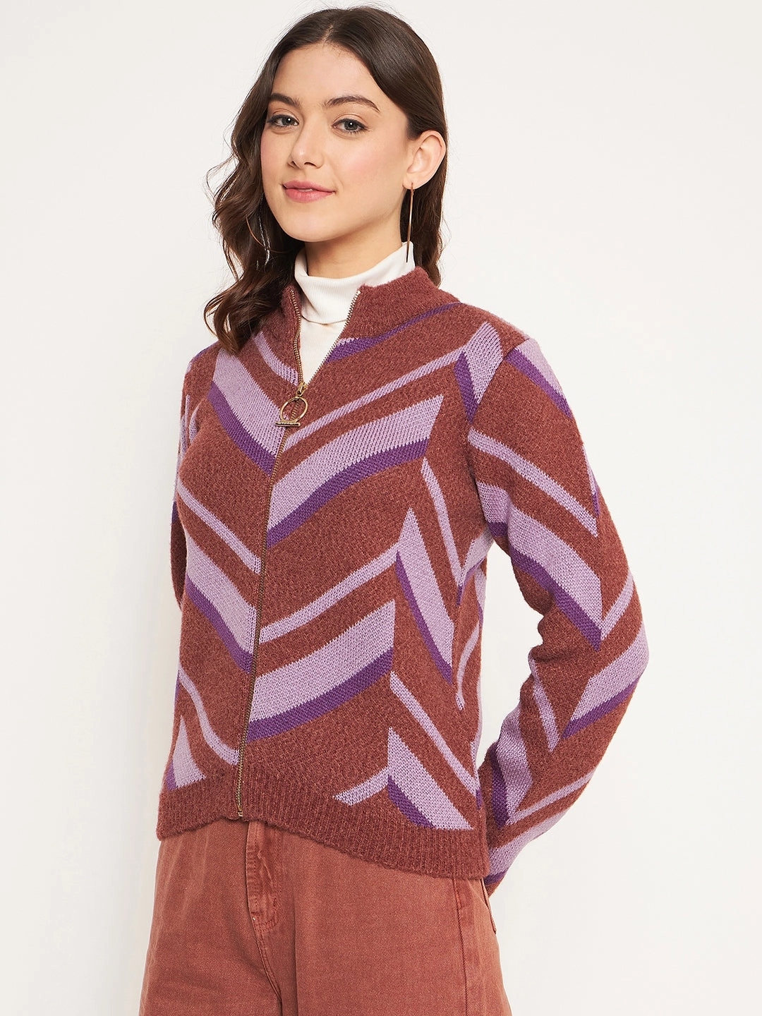 Madame Coffee High Neck Sweater Moisture wicking Cozy Knit Piece