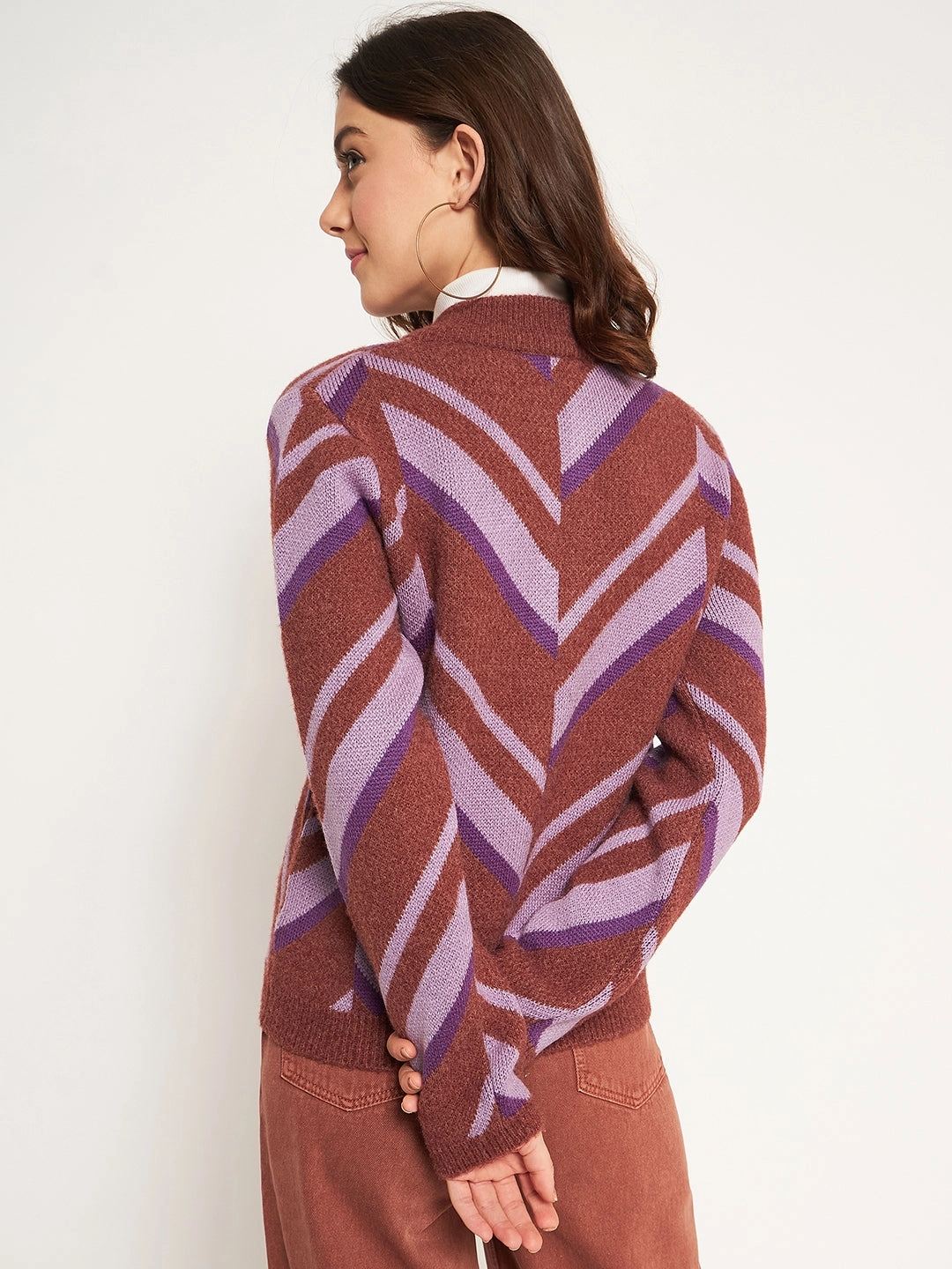Madame Coffee High Neck Sweater Fray Resistant Edges Winter Wearable