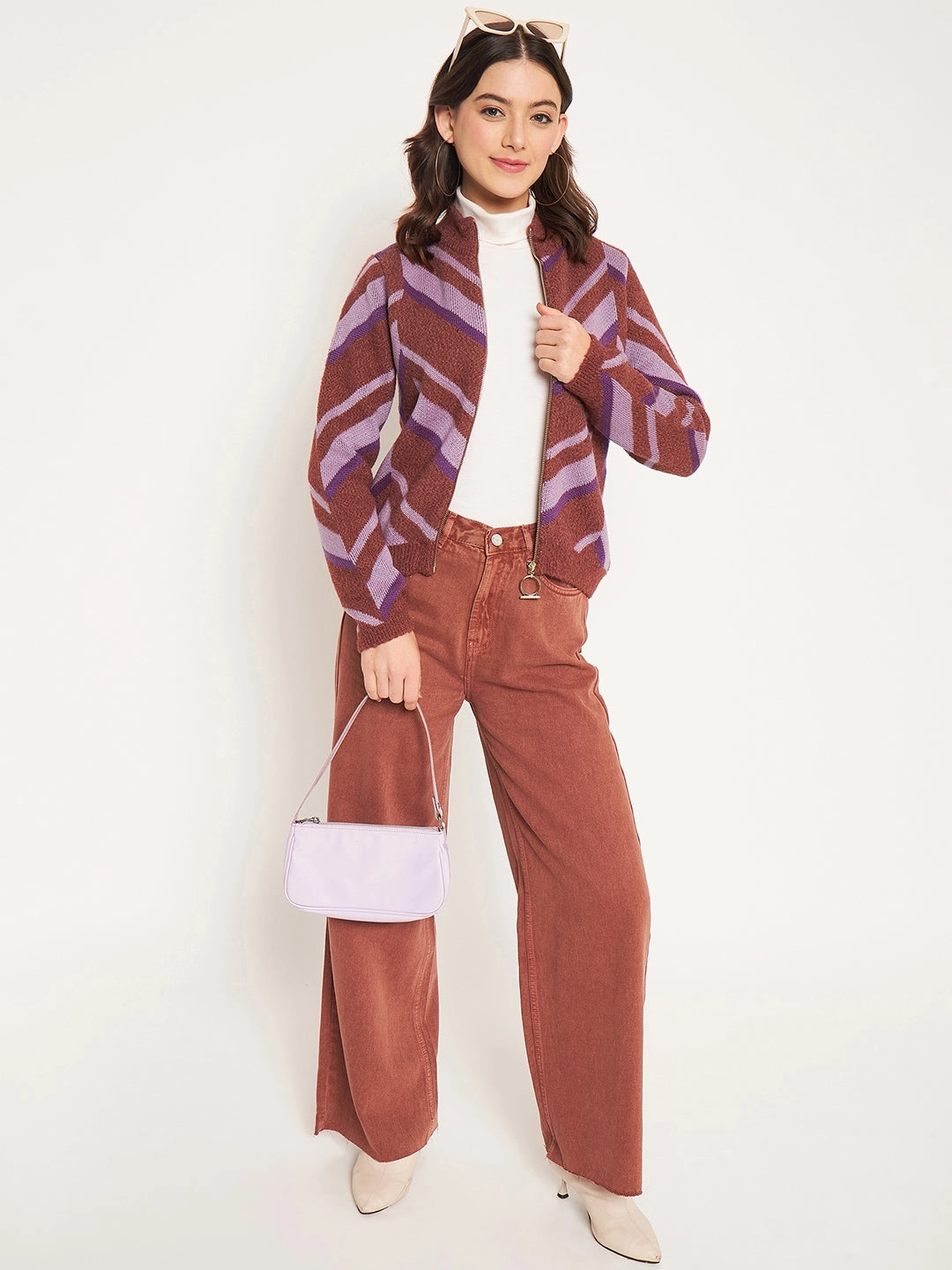 Madame Coffee High Neck Sweater Trendy Outfit Soft & Cozy