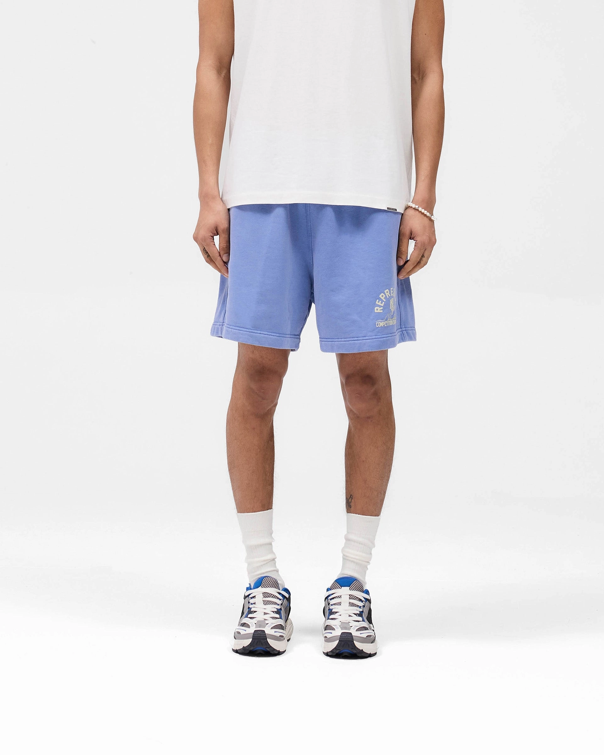 Relaxed Waistband Quick Dry Material Competition Department Shorts - Bright Blue
