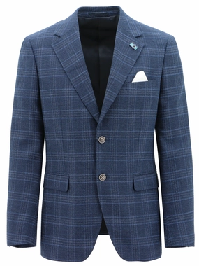Slim Silhouette Turin Blue Checked Sports Jacket