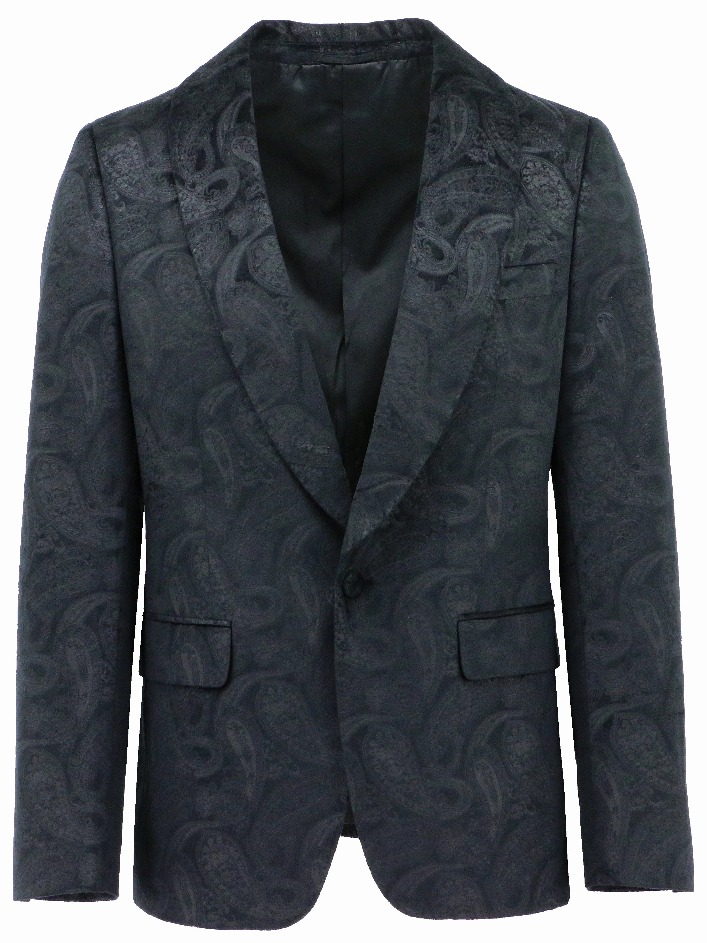 Black Paisley Shawl Lapel Dinner Jacket Softshell Construction