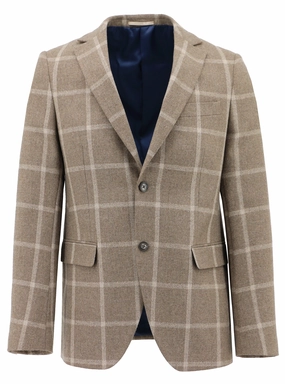 SeamlessBonding Melrose Beige Checked Sports Jacket