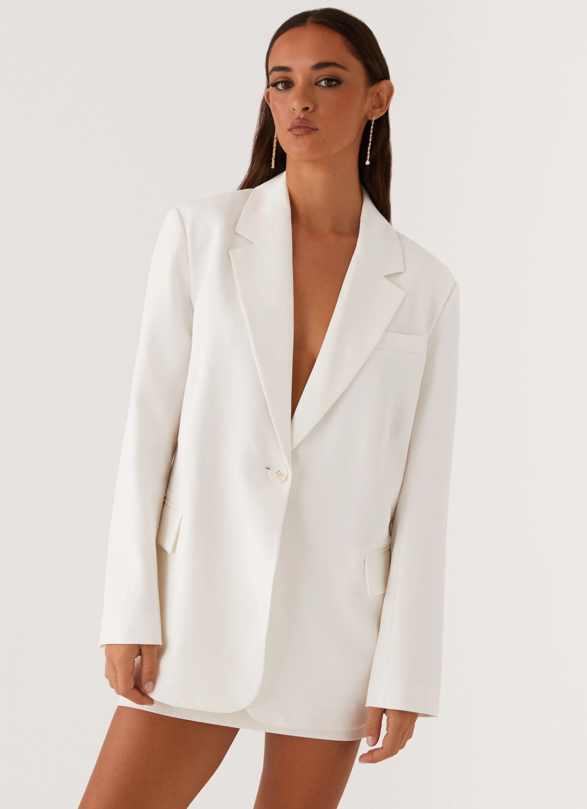 Slip Resistant Grip Concrete Jungle Oversized Blazer - Off White