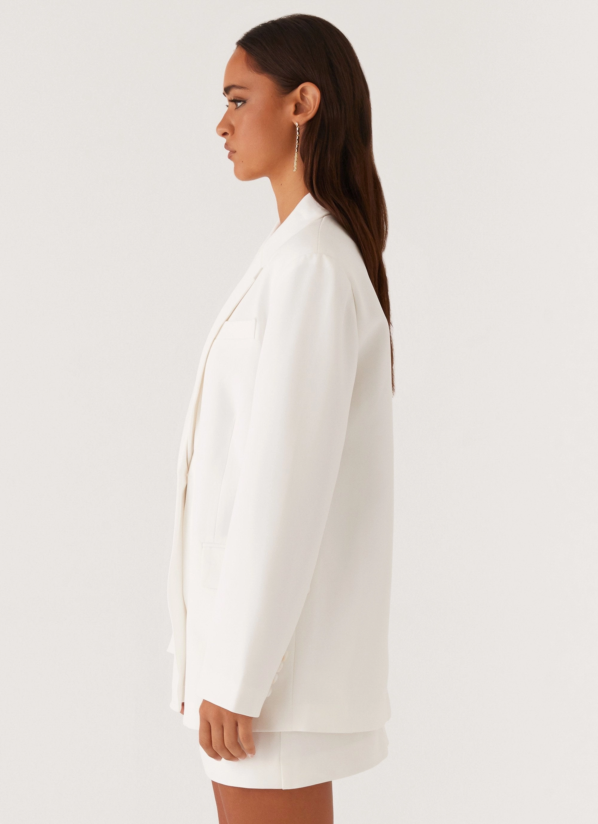 Single Buttons Concrete Jungle Oversized Blazer - Off White