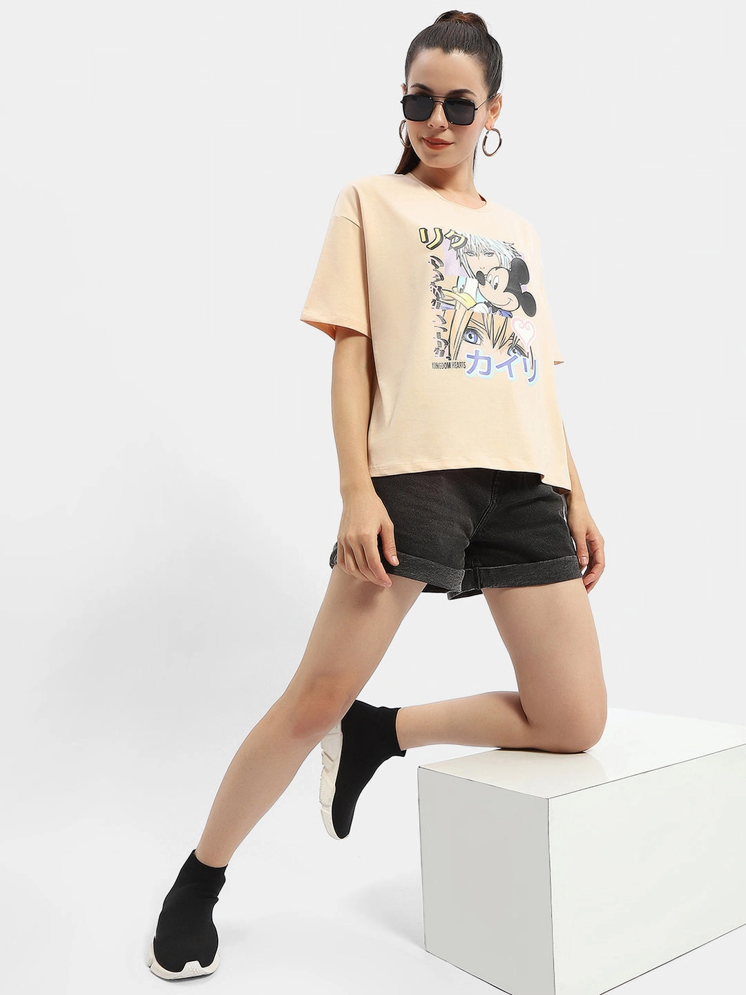 FunctionalPockets Madame Disney Mickey Mouse Peach Oversized T-Shirt