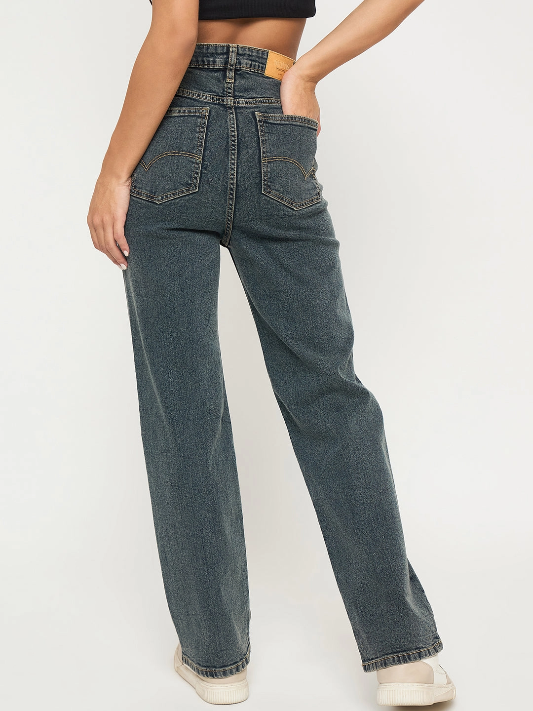 Beach Day Holiday Vibes Madame Acid Wash Tinted Yellow Cotton Blend Jeans