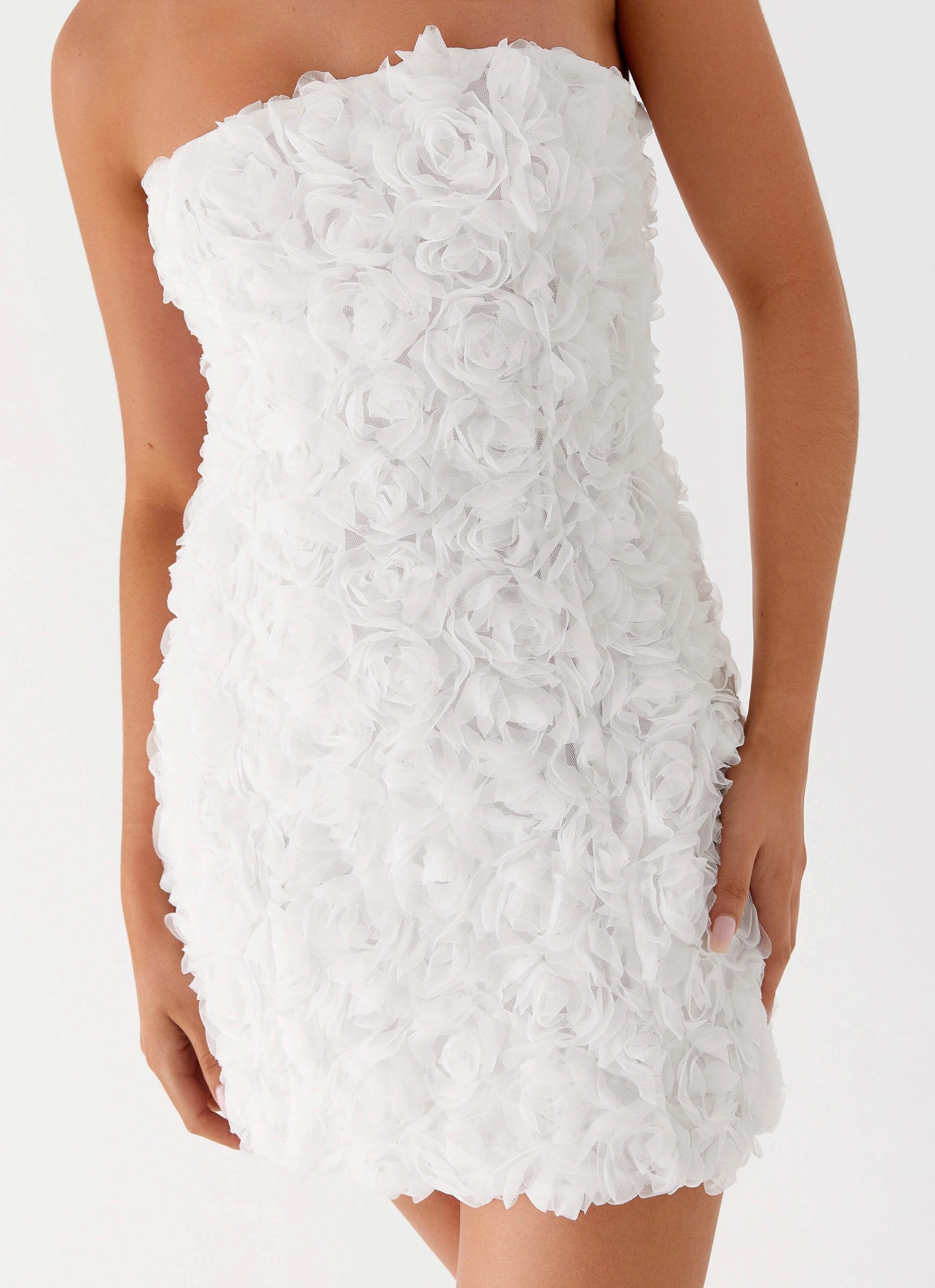 Ayanna Strapless Mini Dress - White Elegant Line