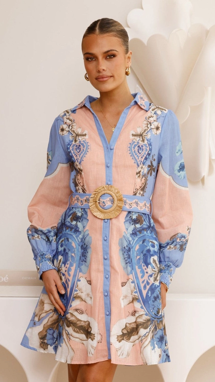 Atiah Mini Dress - Willow Blue Lightweight Fabric