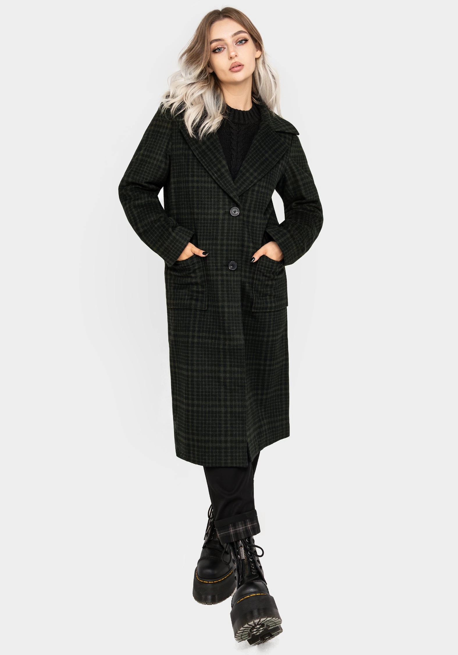 ReinforcedElbows Jackdaw Check Wool Blend Duster Coat