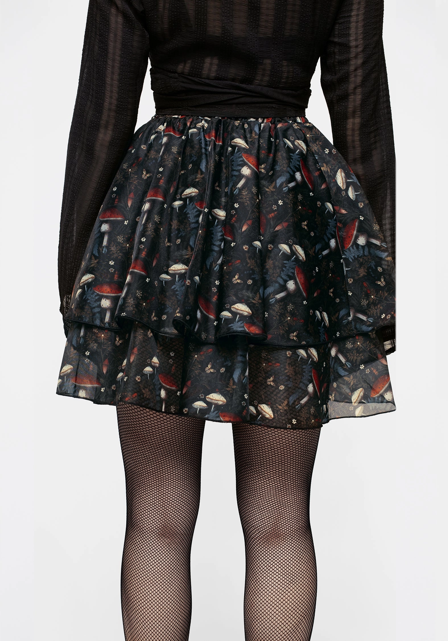 Crisp Look Satin feel Amanita Organza Layered Mini Skirt