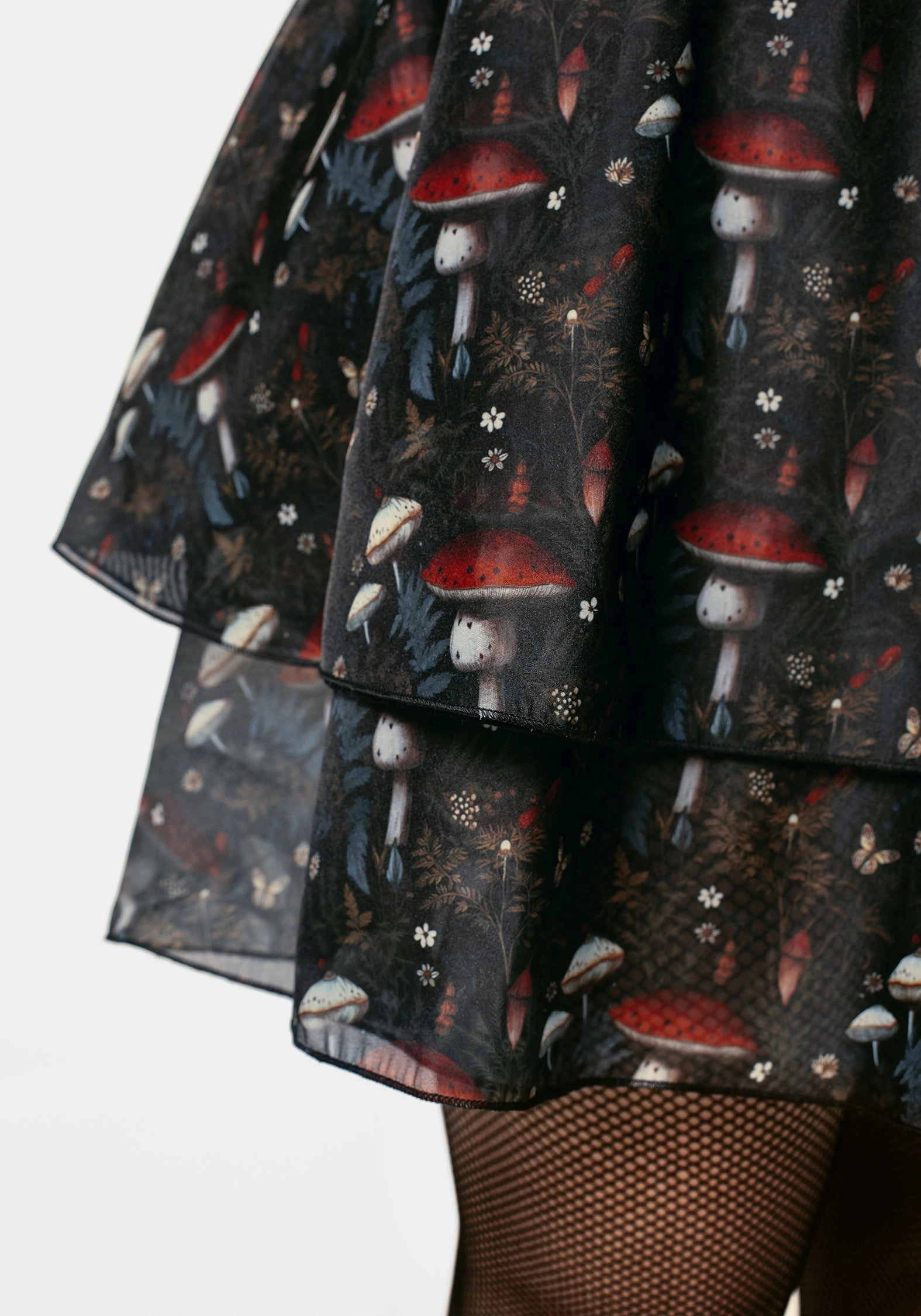 Amanita Organza Layered Mini Skirt Adjustable Ties Outfit Lineup
