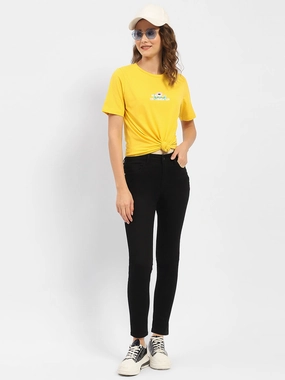 Elegant Bold Look Leisure Wear Madame Light Washed Charcoal Skinny Jeans
