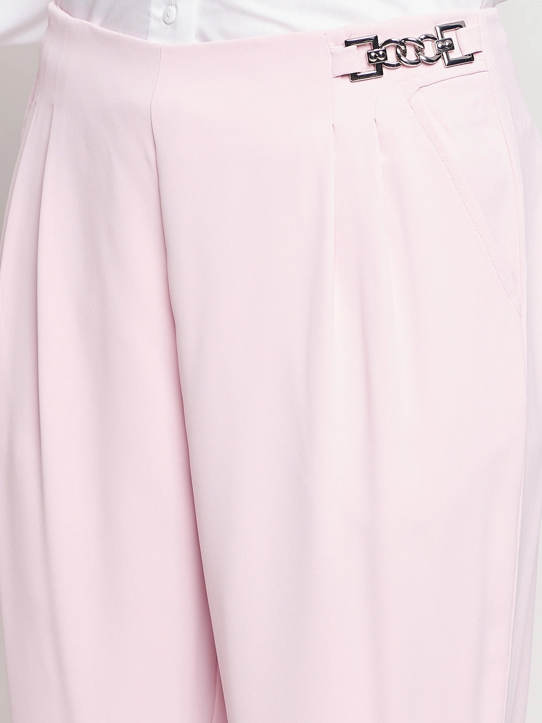 Comfortable Look AbrasionResistant Madame Pink Tapered Trousers