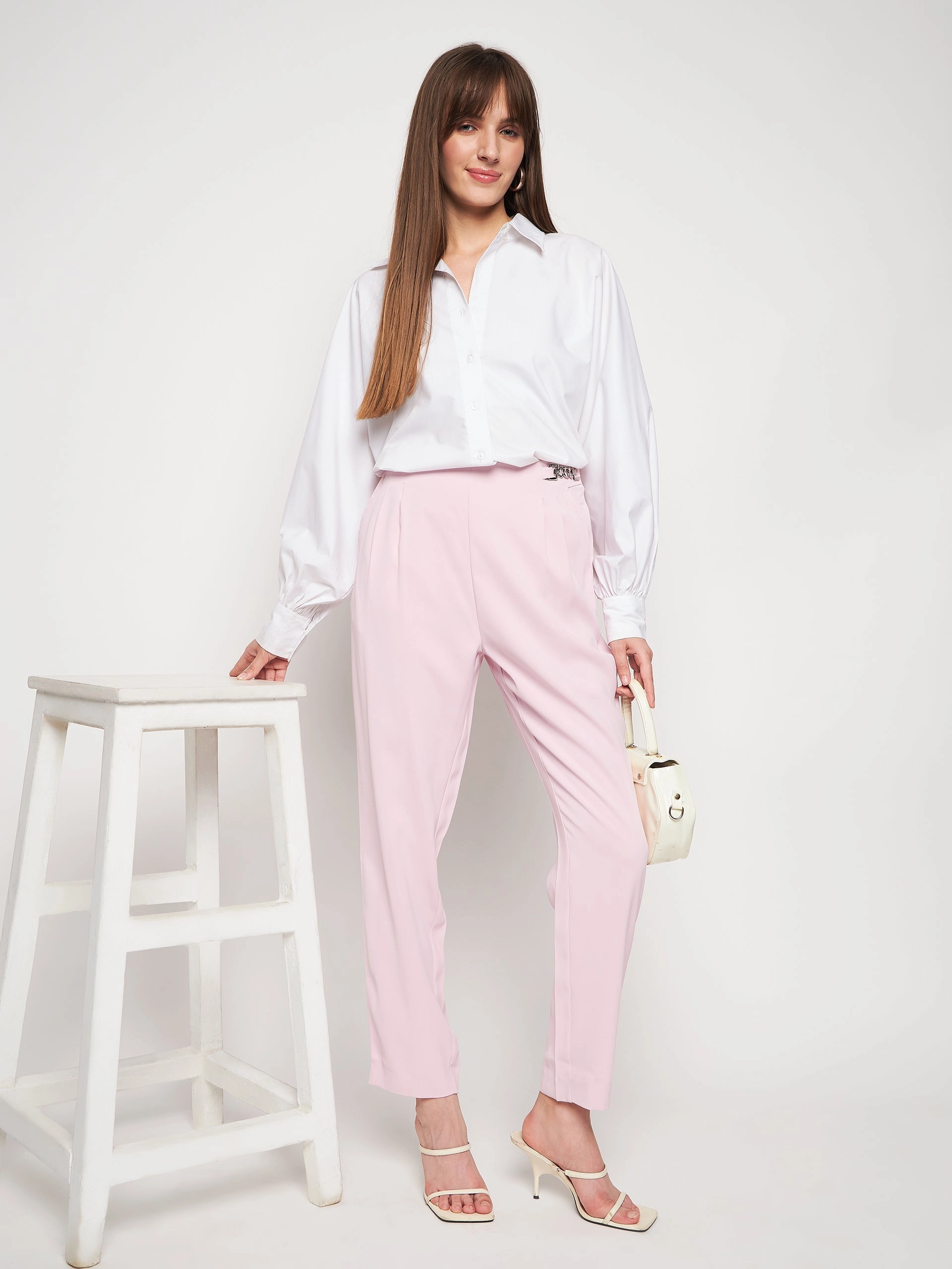 Street Ready Comfy Essentials Wear Madame Pink Tapered Trousers