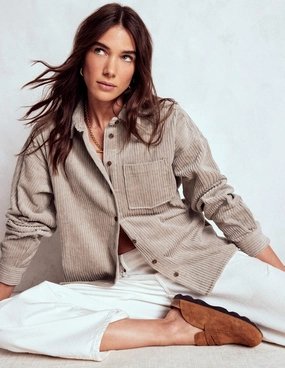 Layering Essential Modern Look Cord Overshirt-Nutmeg
