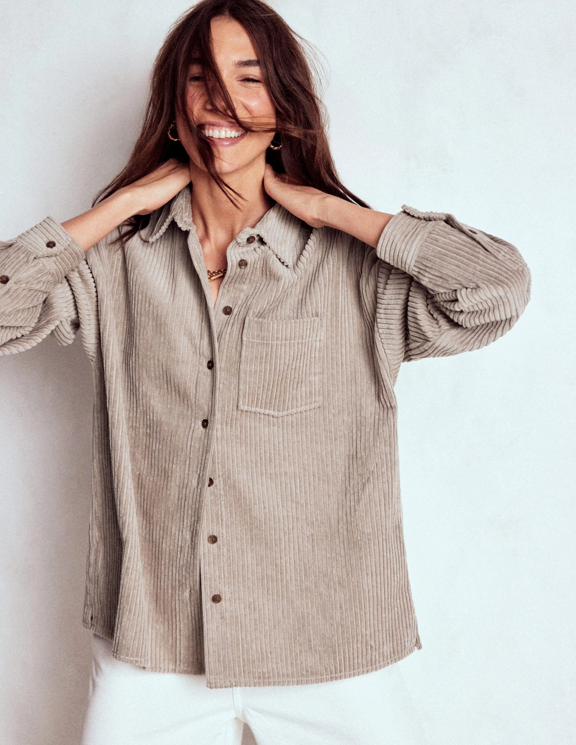 Cord Overshirt-Nutmeg Holiday Travel Breathable Comfort