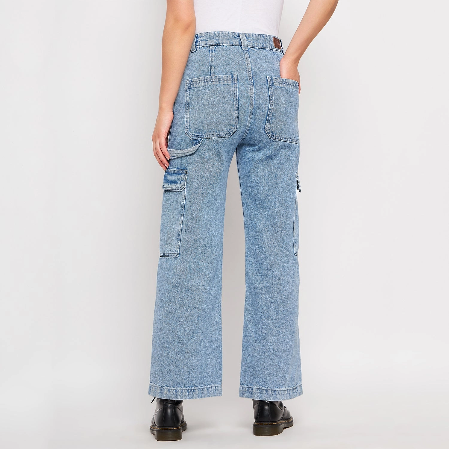 Casual Luxury Winter Warmth Loose Modern Minimalist Madame Ice Blue Denim
