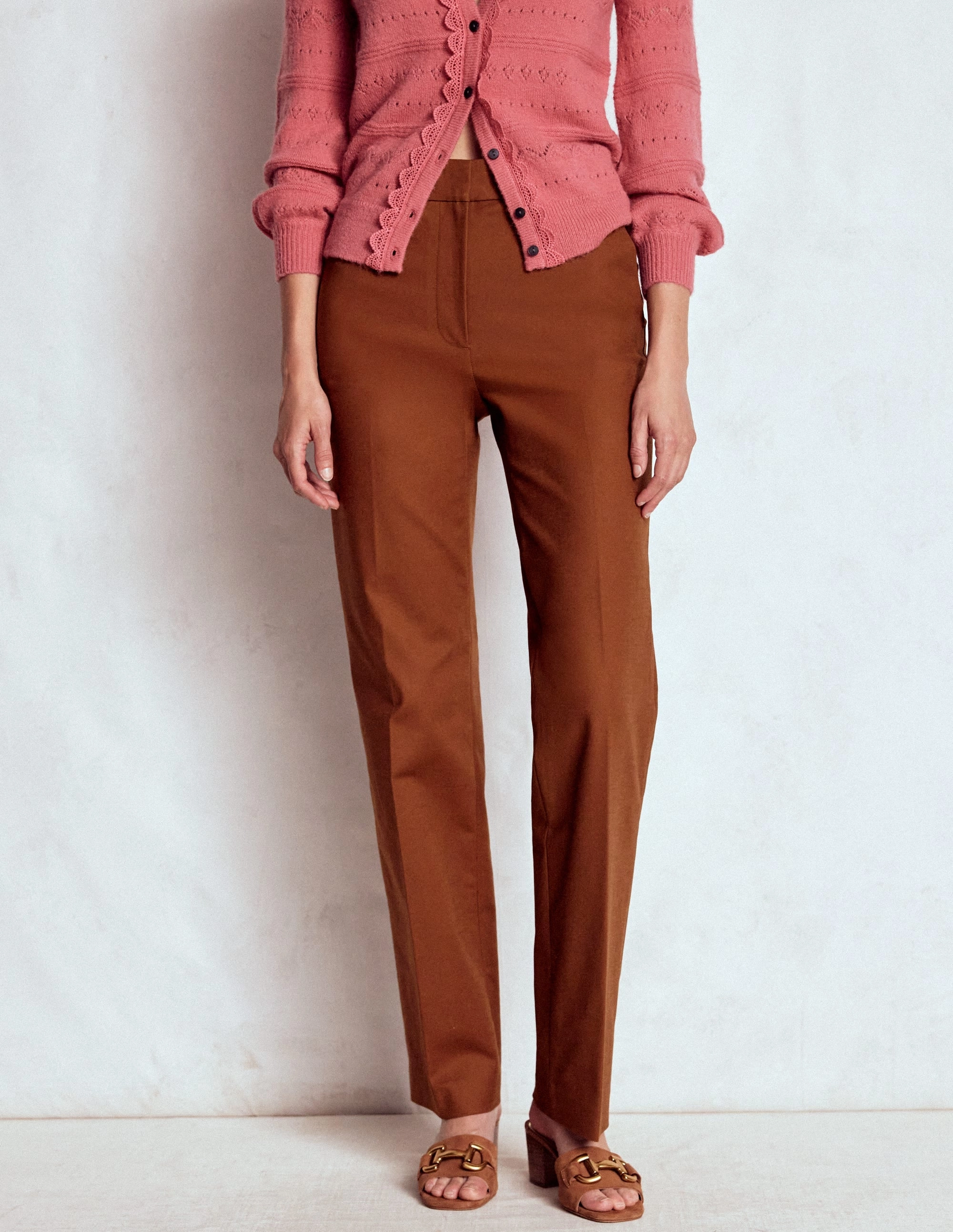 Fashion Fit Full Length Canonbury Trousers-Russet